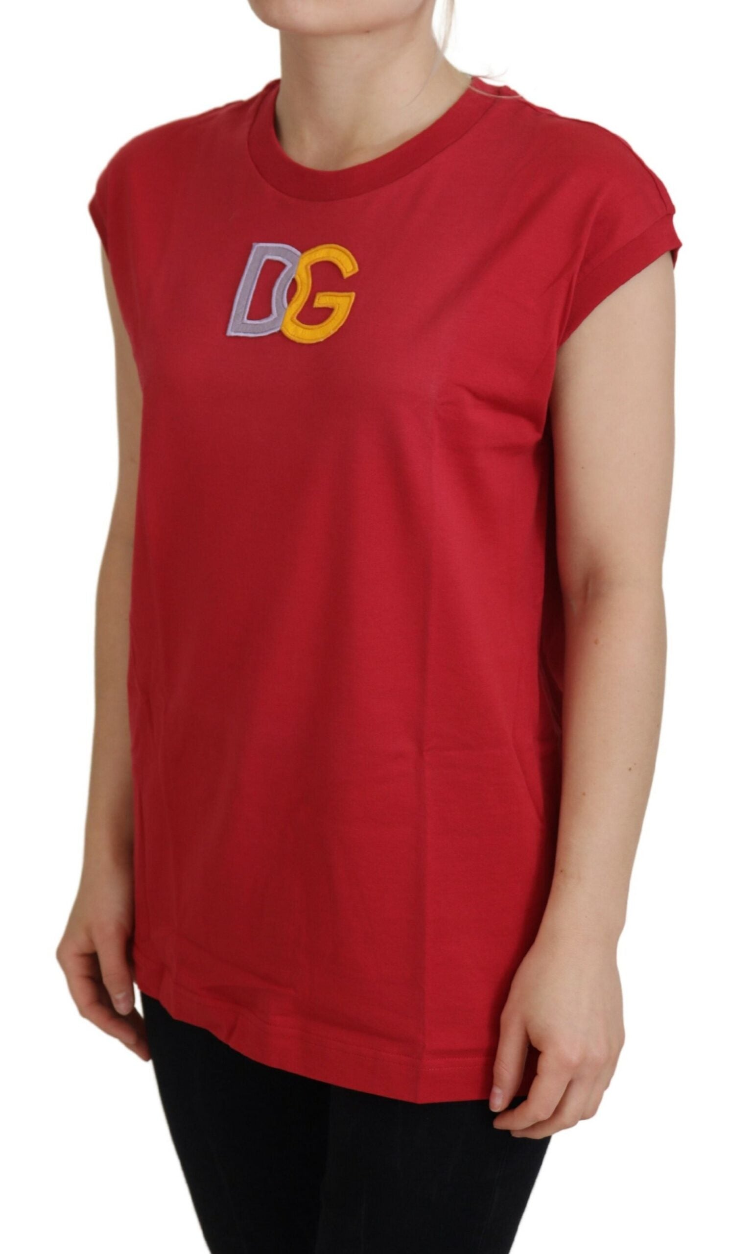 Dolce & Gabbana Red Cotton DG Logo Tank Top-2