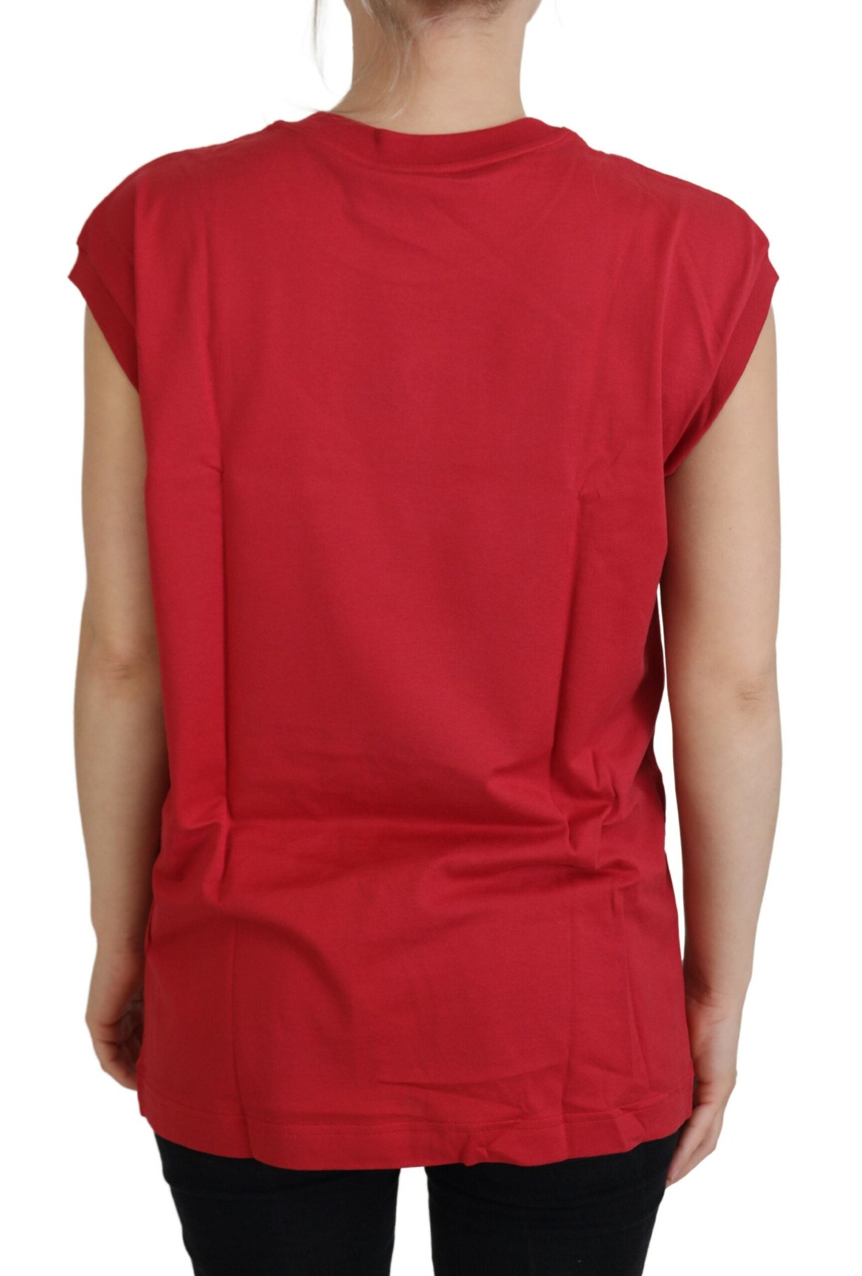 Dolce & Gabbana Red Cotton DG Logo Tank Top-3