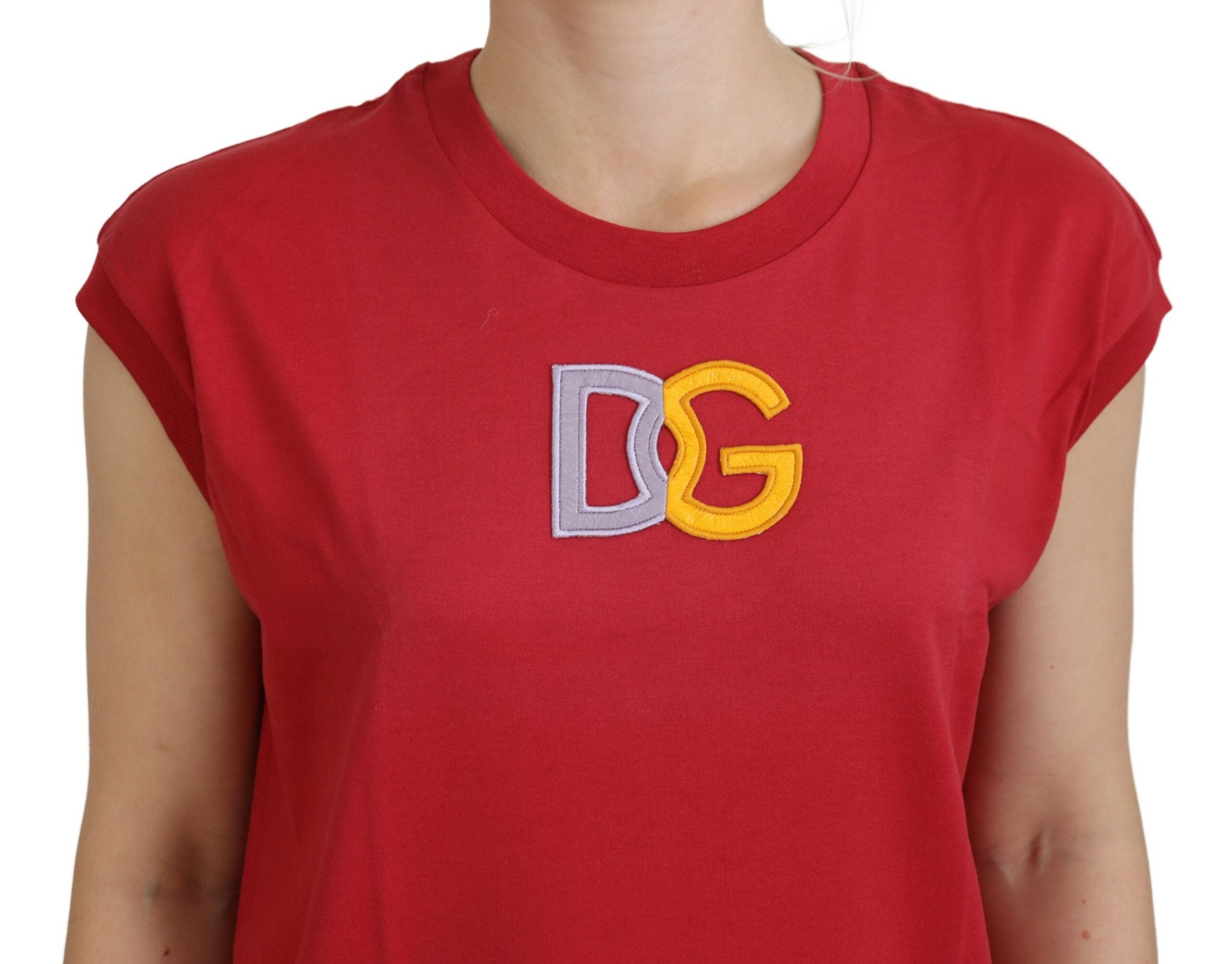 Dolce & Gabbana Red Cotton DG Logo Tank Top-4
