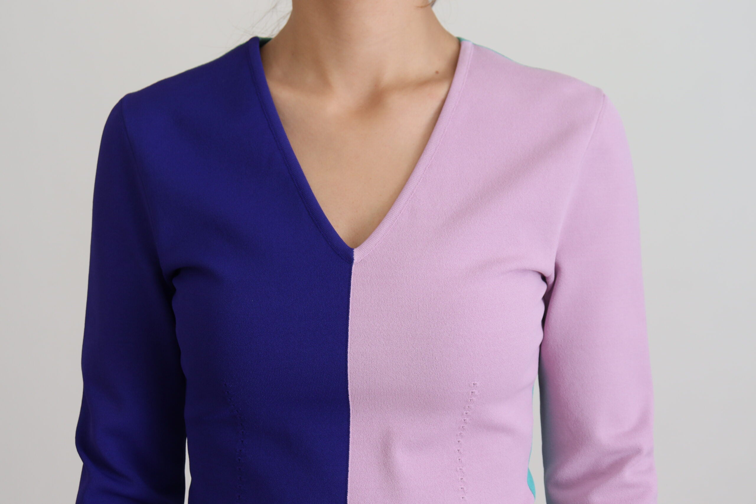 Dolce & Gabbana multicolor viscose pullover with V-neck and long sleeves-4