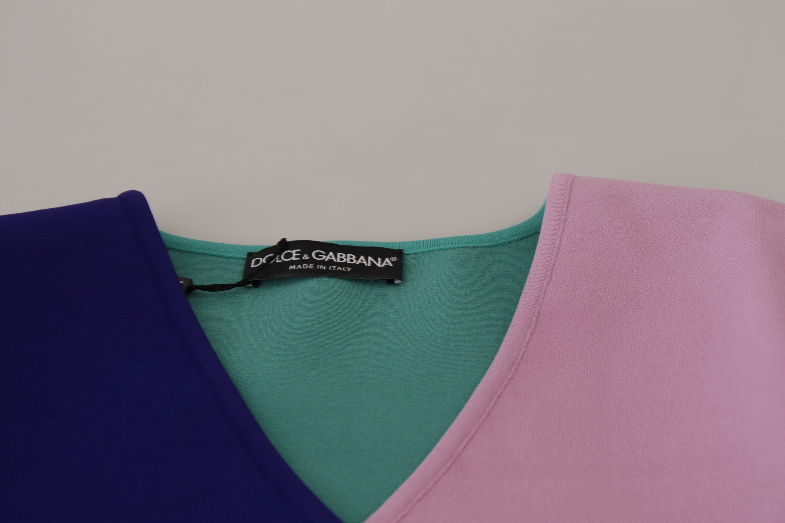 Dolce & Gabbana multicolor viscose pullover with V-neck and long sleeves-5