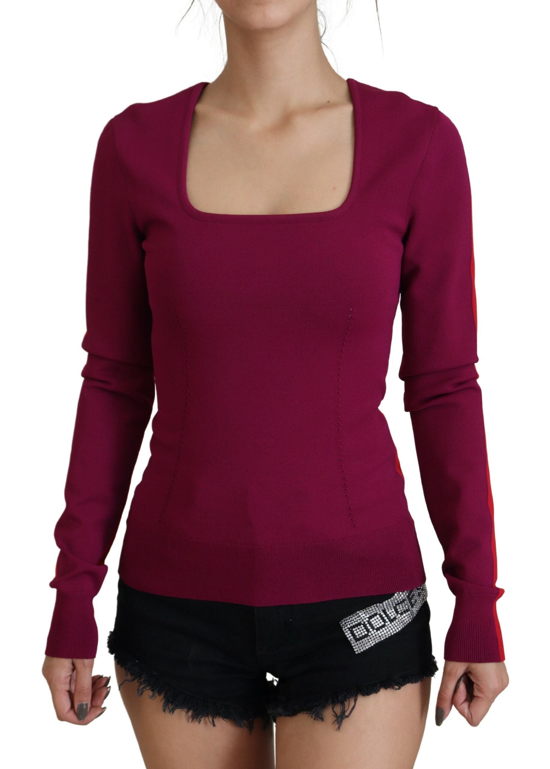 Dolce & Gabbana Multicolor Viskose Pullover mit quadratischem Ausschnitt-1