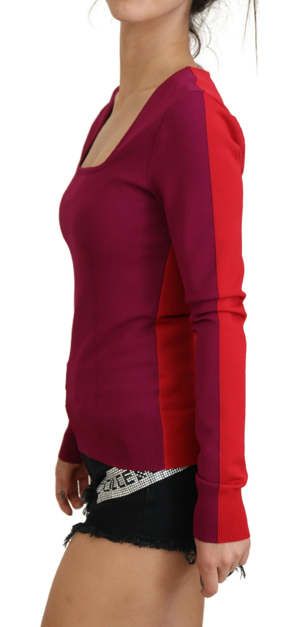 Dolce & Gabbana Multicolor Viskose Pullover mit quadratischem Ausschnitt-2