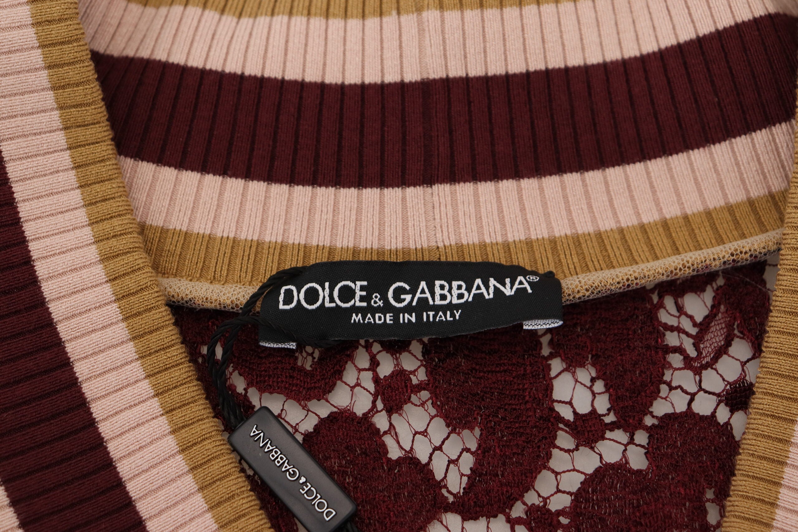 Dolce & Gabbana Multicolor Spitze Pullover mit V-Ausschnitt-6
