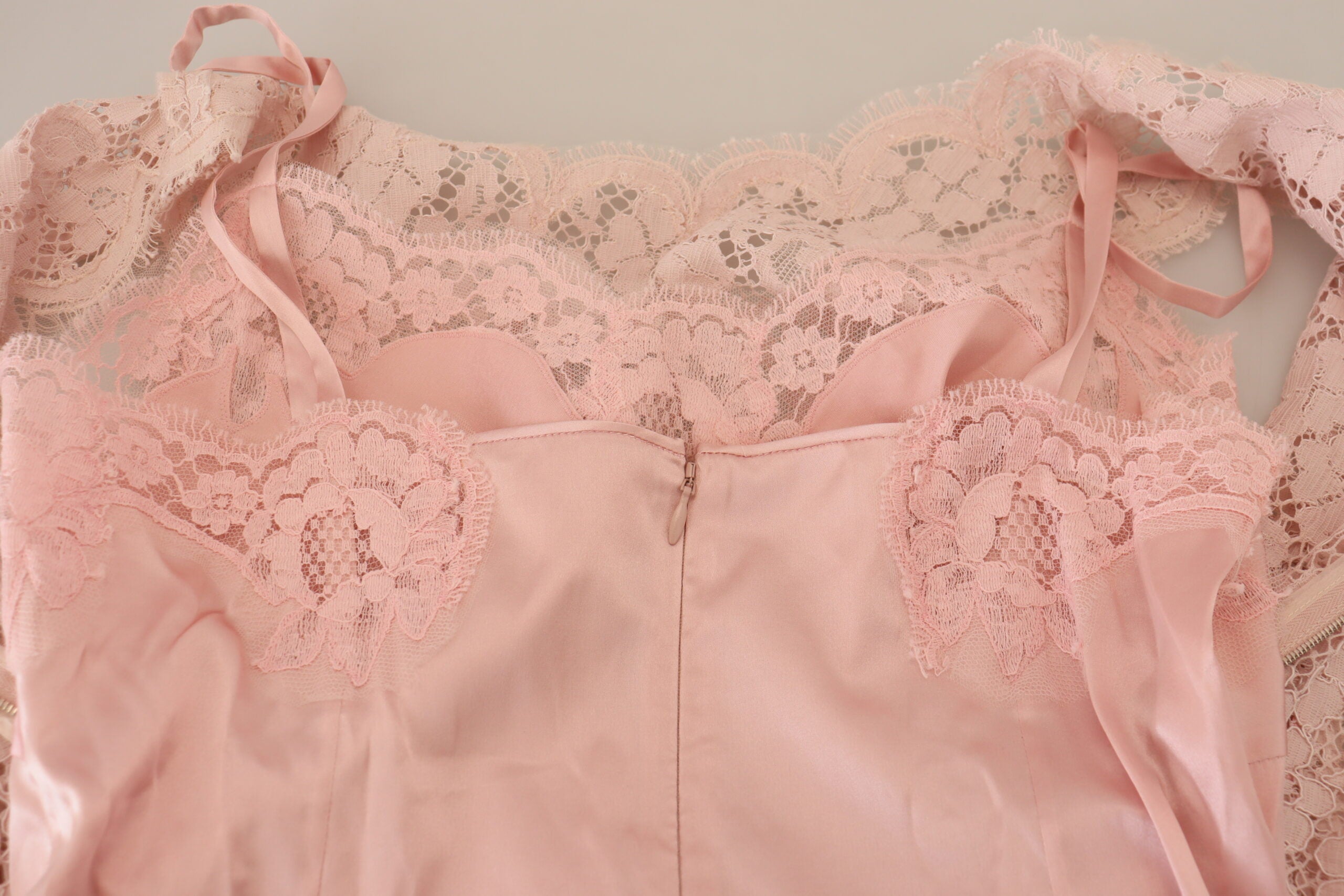 Dolce & Gabbana Pink Floral Lace Sleeveless Tank Blouse Top-6