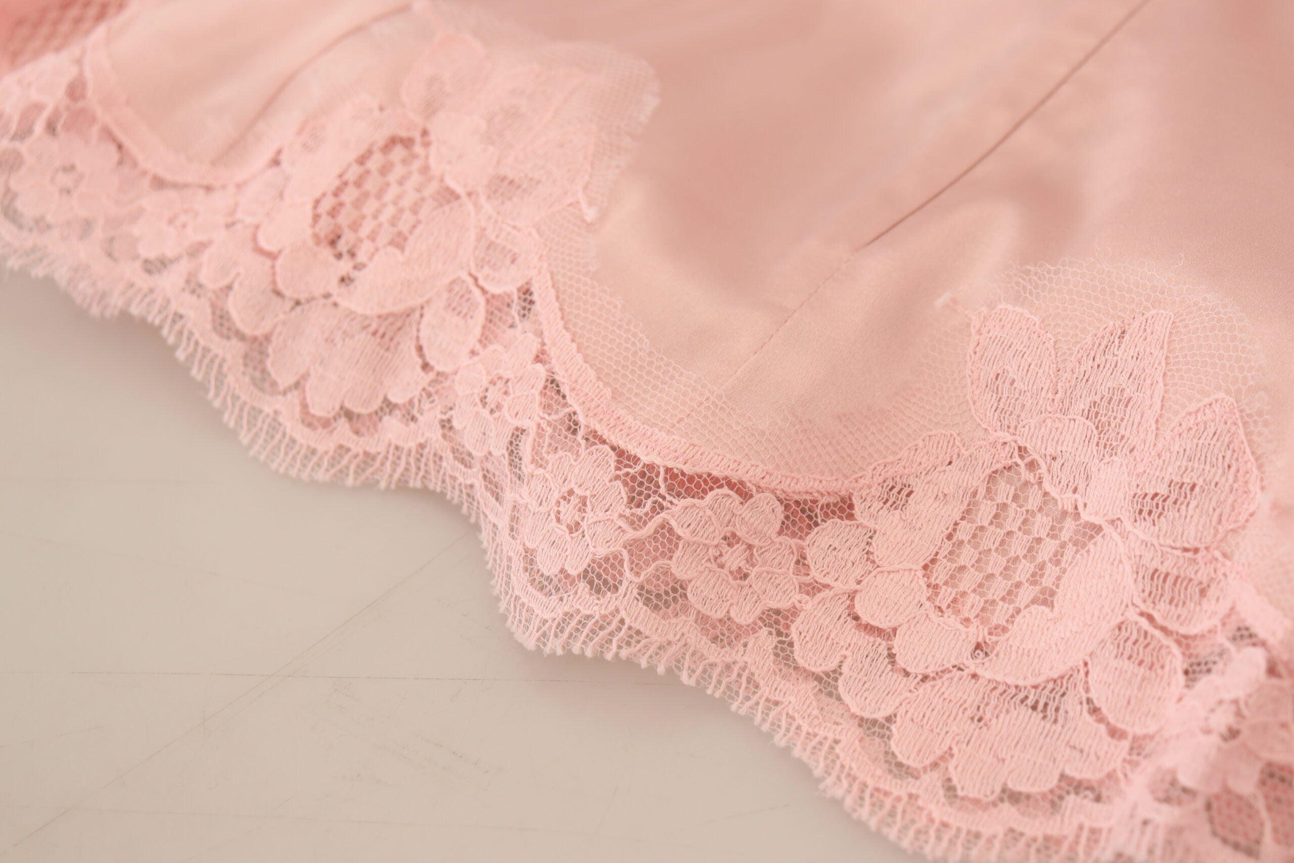 Dolce & Gabbana Pink Floral Lace Sleeveless Tank Blouse Top-8