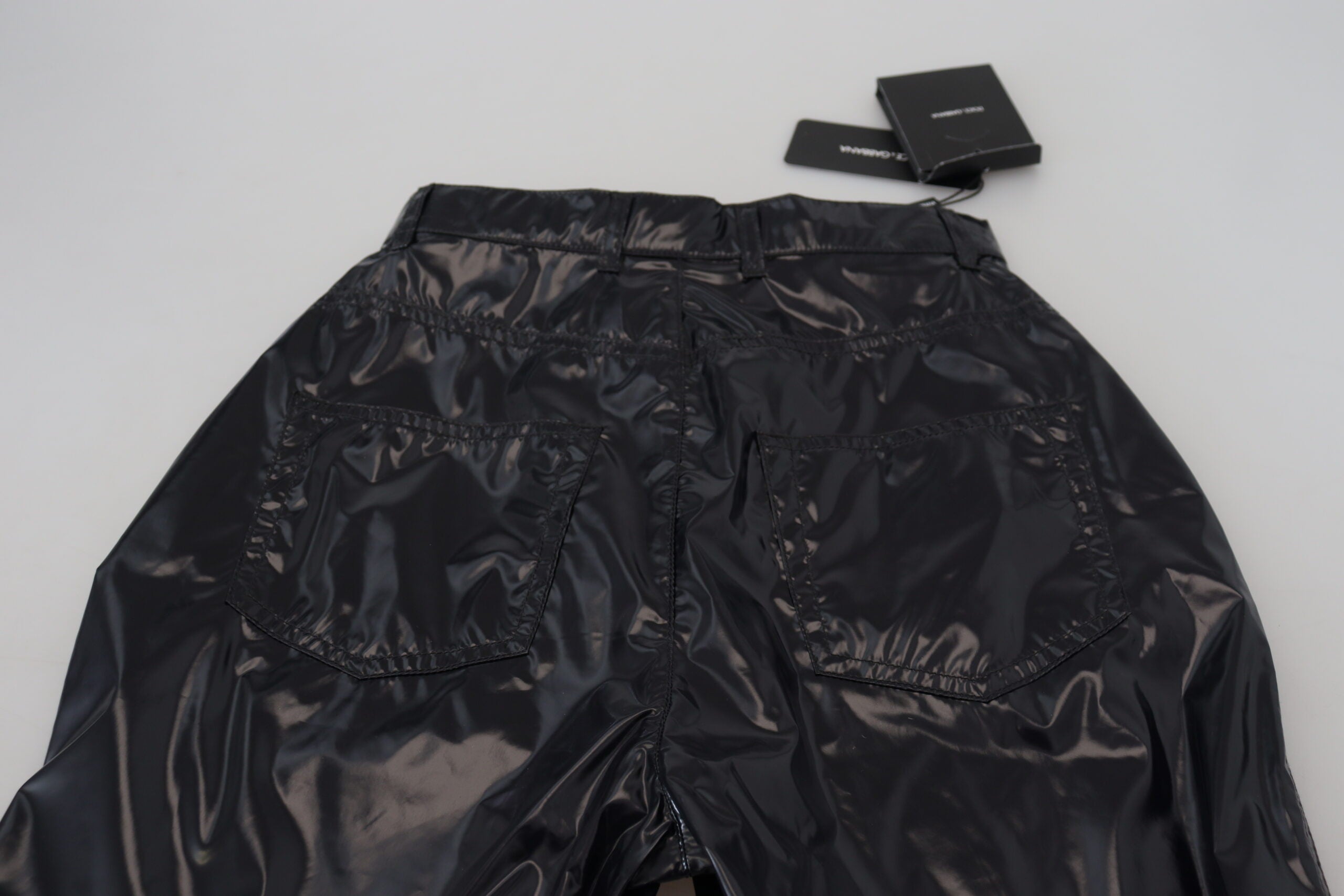 Dolce & Gabbana Black High-Waisted Skinny Nylon Trousers-5