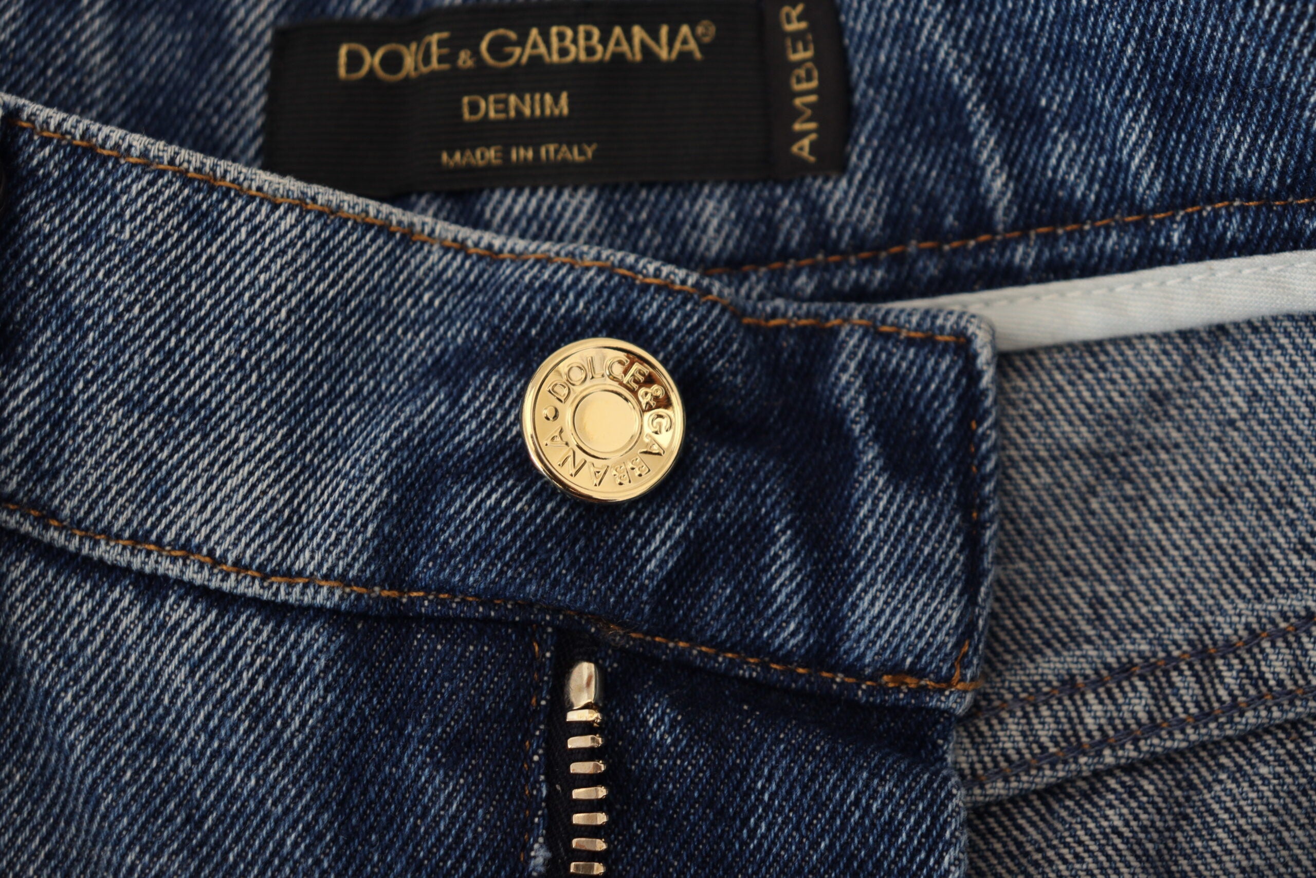 Dolce & Gabbana Blue distressed skinny denim jeans made of cotton-5
