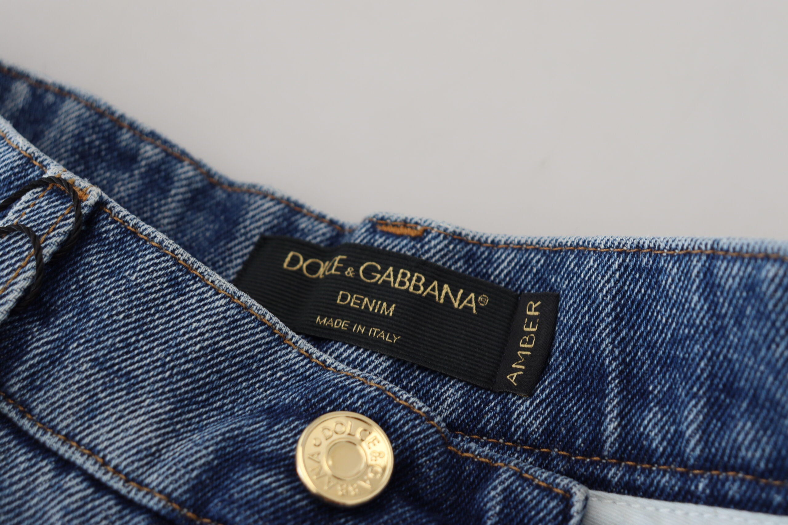 Dolce & Gabbana Blue distressed skinny denim jeans made of cotton-6