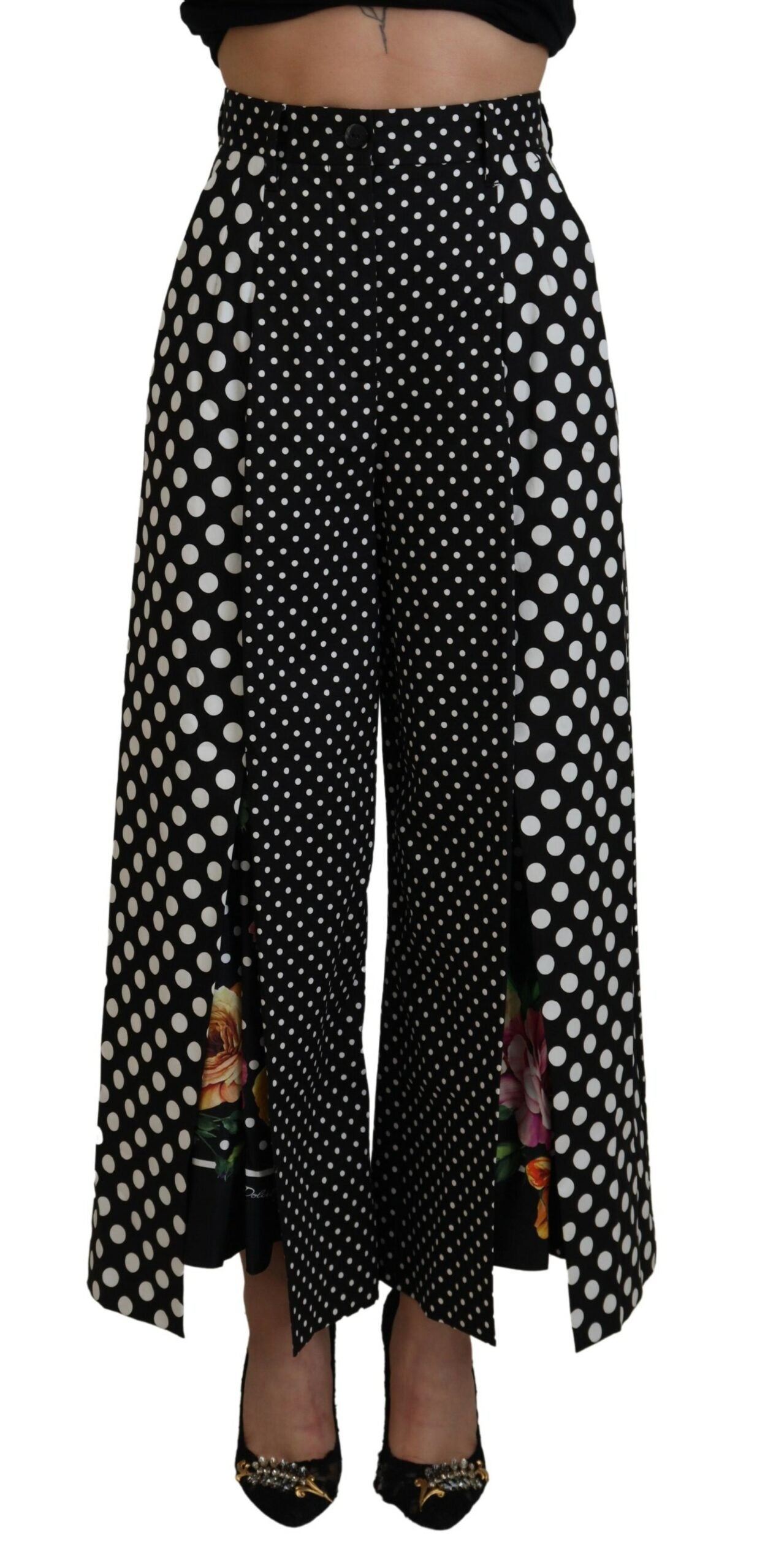 Dolce & Gabbana Multicolor Polka Dot High-Waisted Trousers