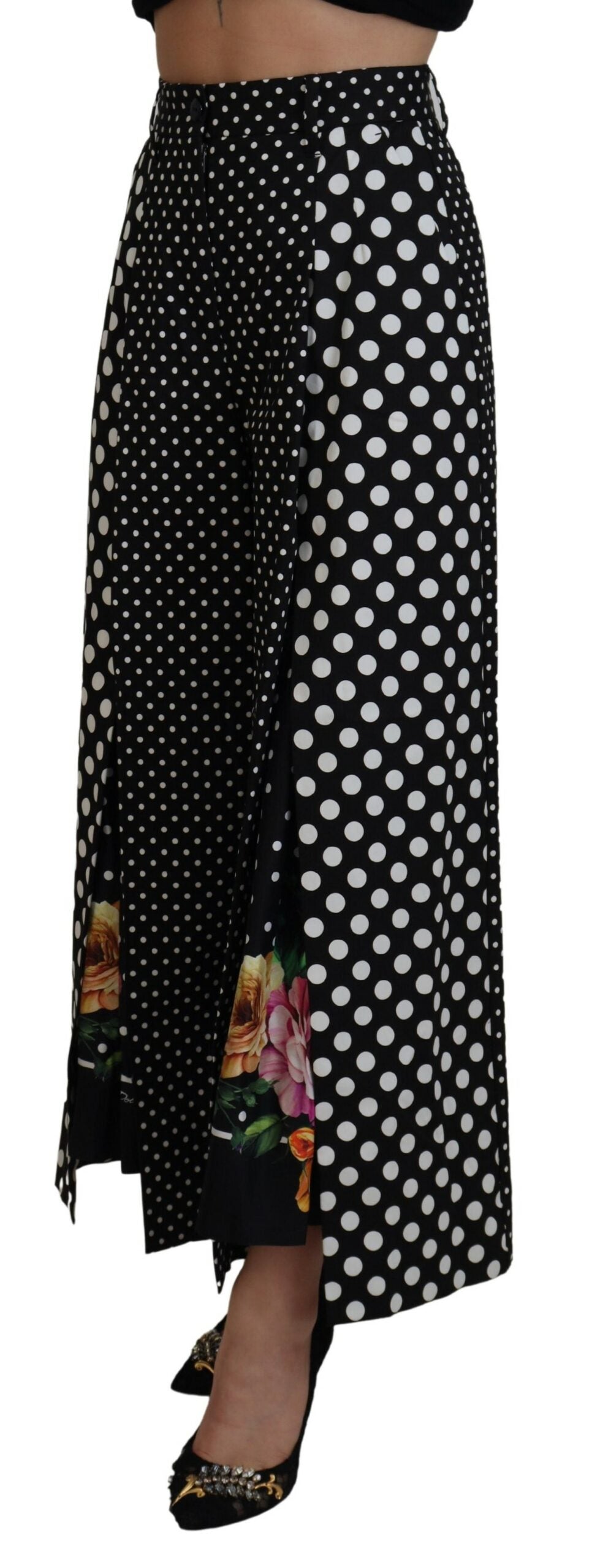 Dolce & Gabbana Multicolor Polka Dot High-Waisted Trousers-2