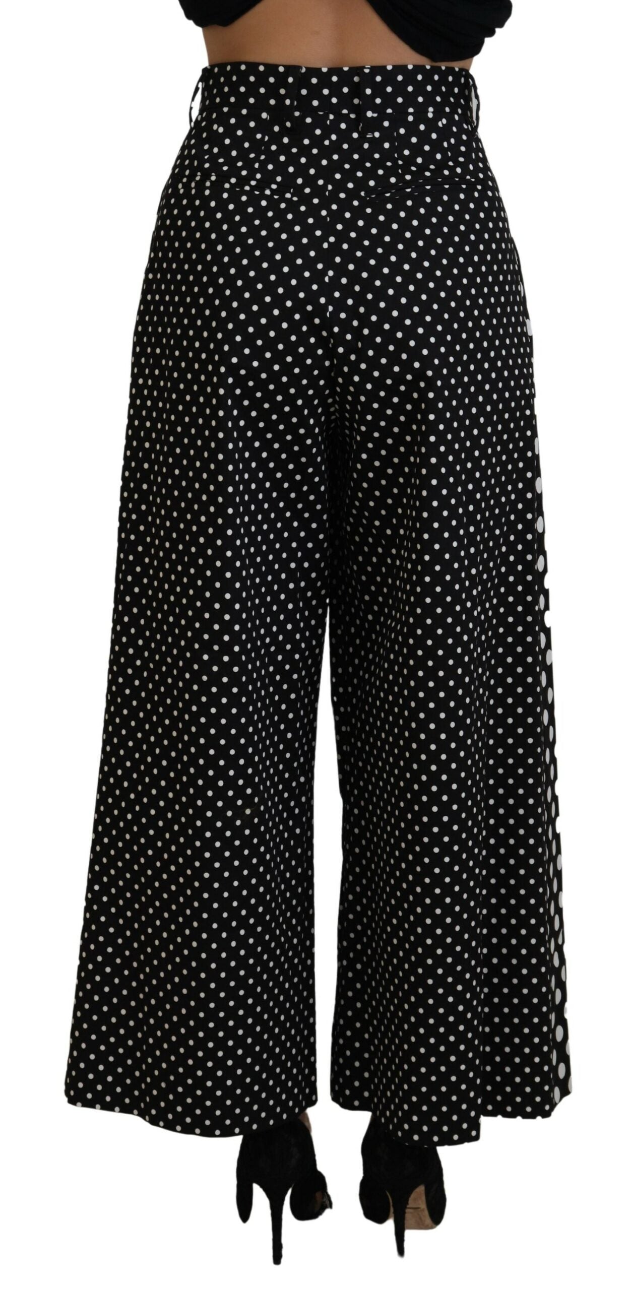 Dolce & Gabbana Multicolor Polka Dot High-Waisted Trousers-3