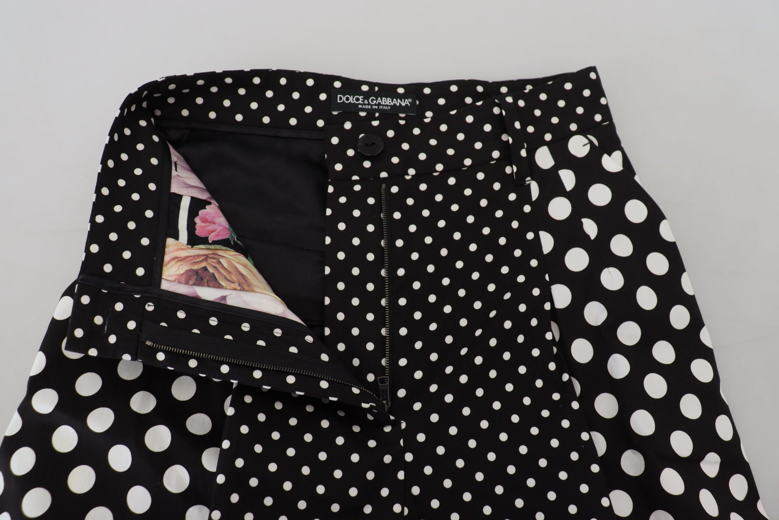 Dolce & Gabbana Multicolor Polka Dot High-Waisted Trousers-4