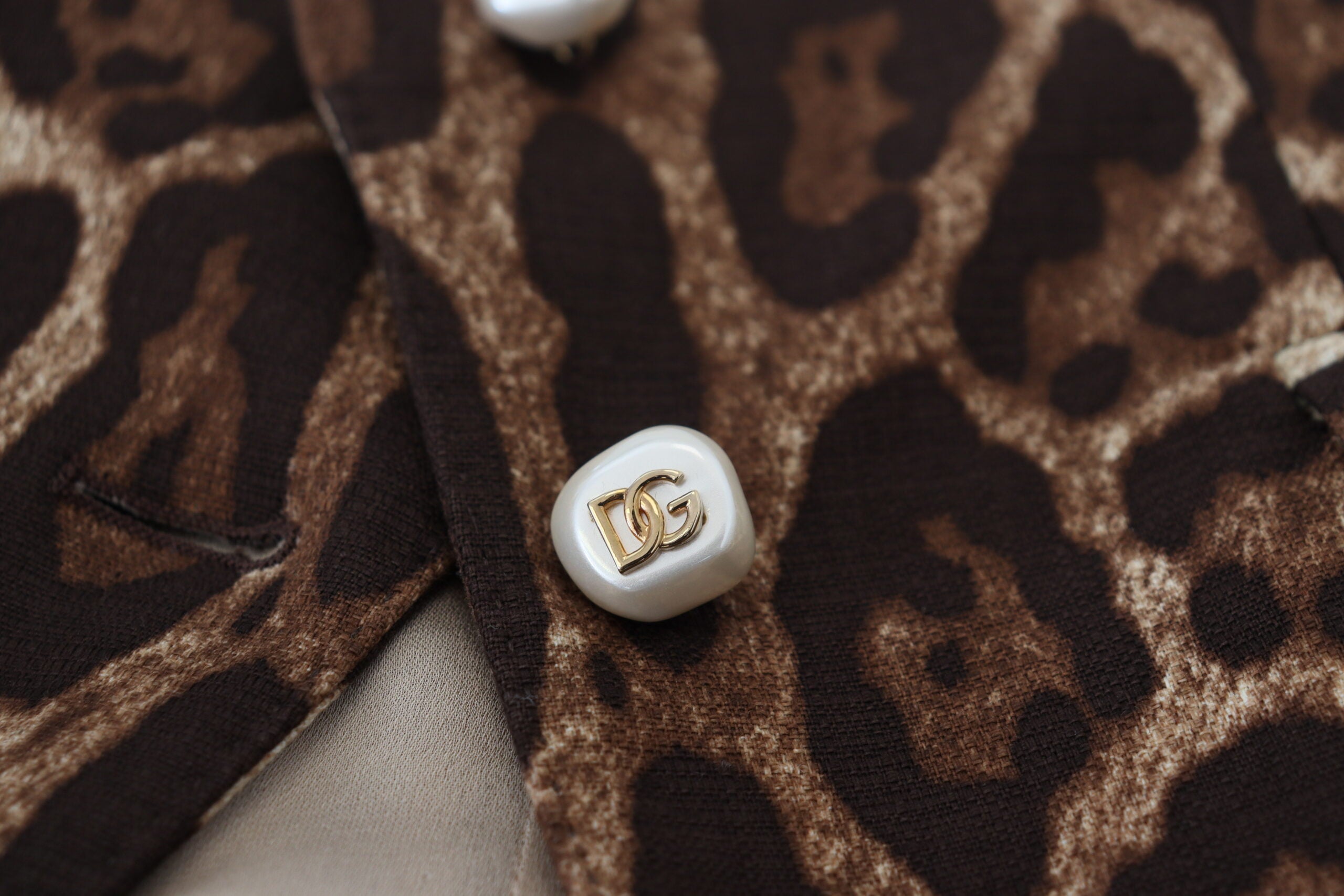 Dolce & Gabbana Brown A-Line Wool Mini Skirt with Leopard Print-5