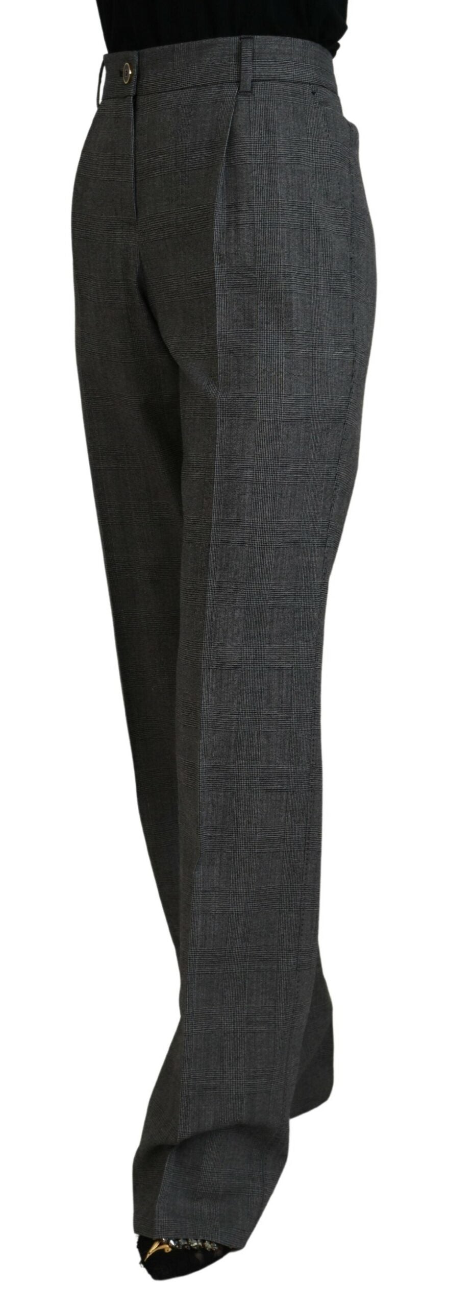 Dolce & Gabbana Grey Women's High-Waisted Wool Trousers-2