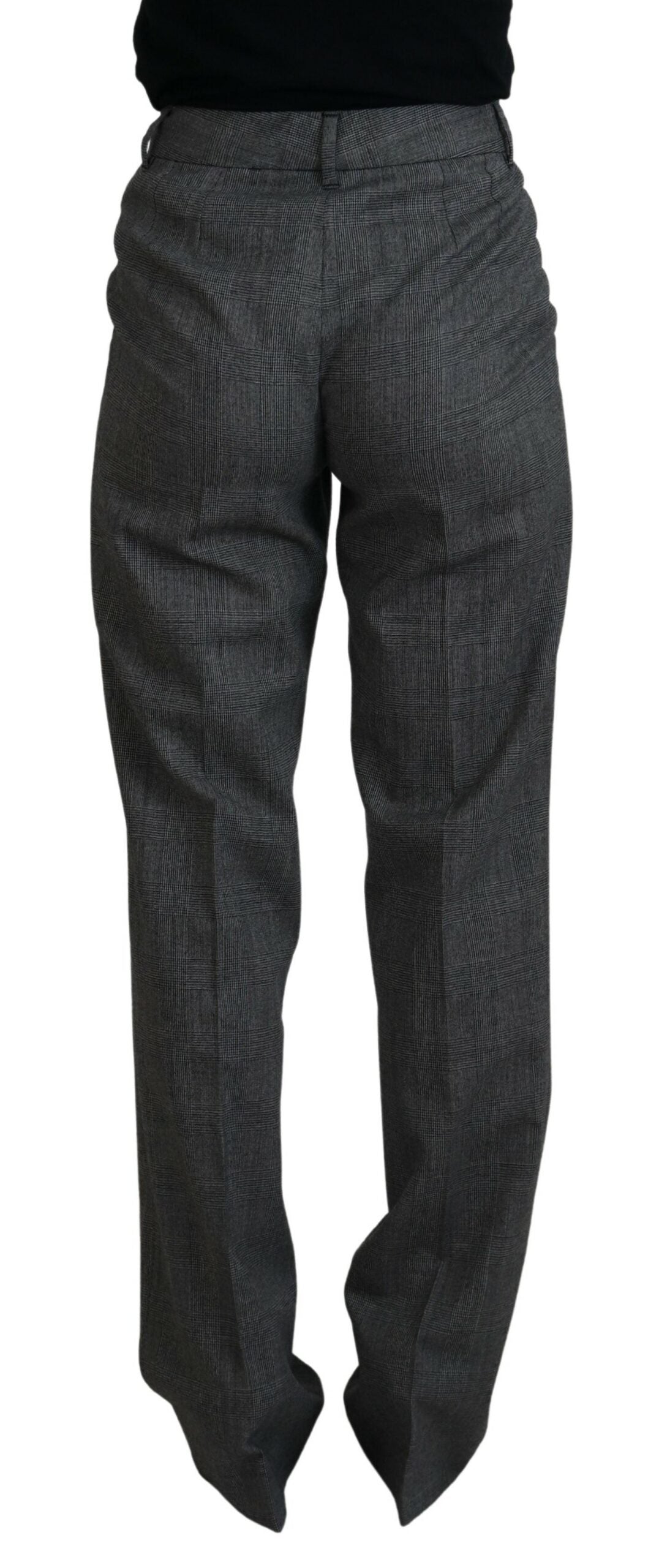 Dolce & Gabbana Grey Women's High-Waisted Wool Trousers-3