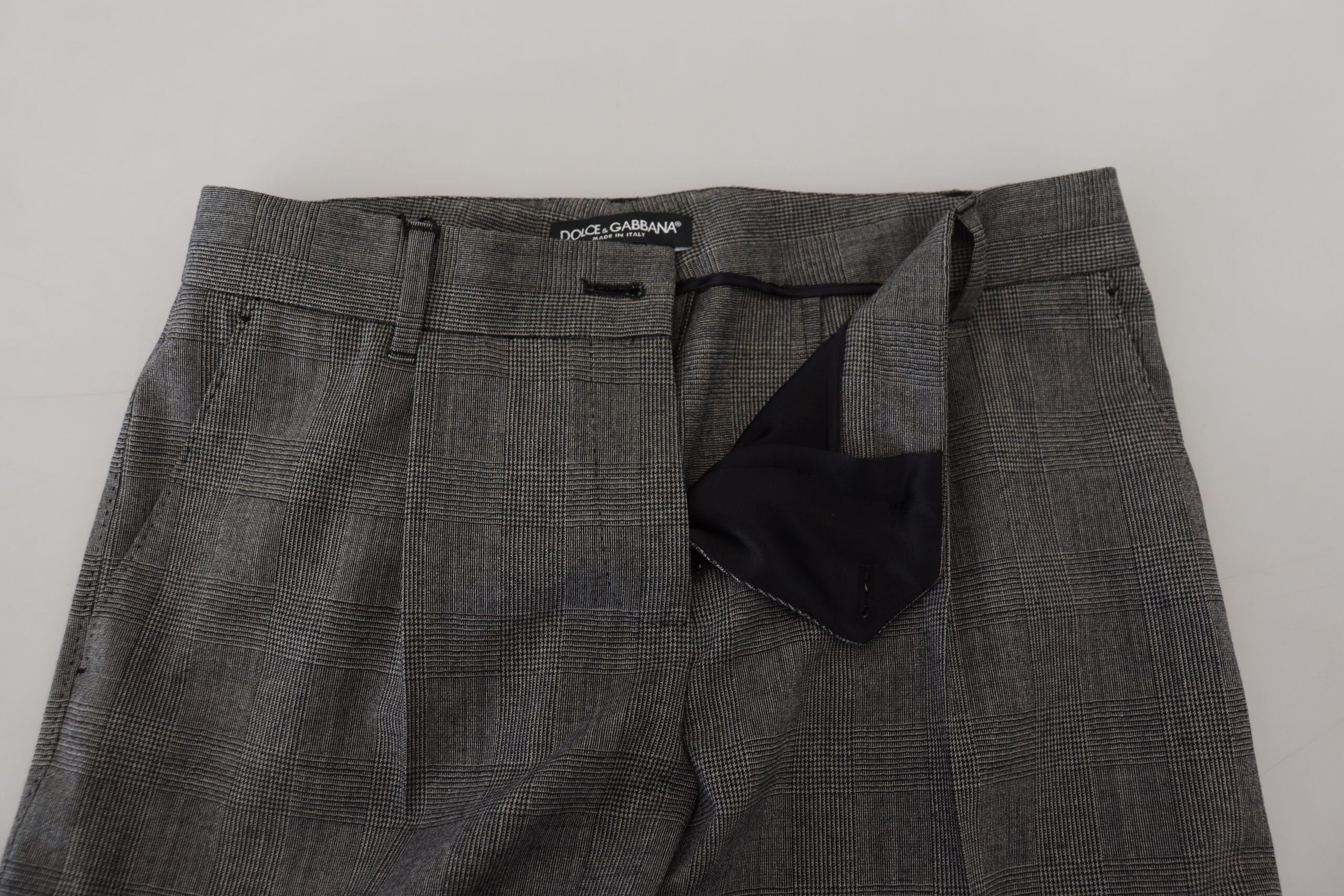 Dolce & Gabbana Grey Women's High-Waisted Wool Trousers-4