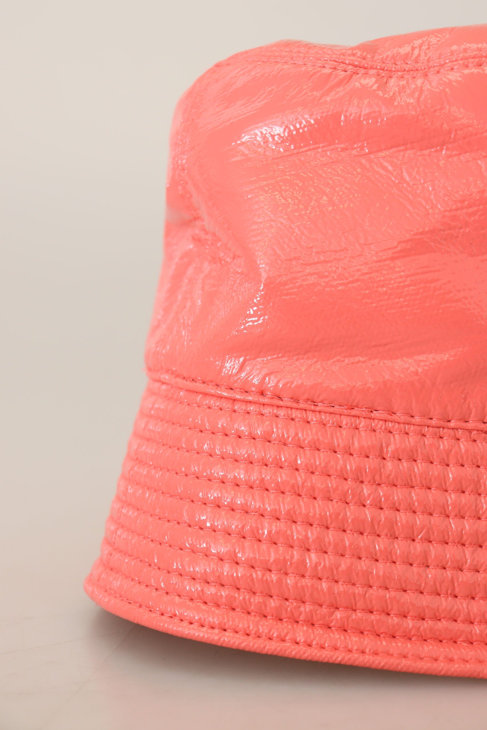 Dolce & Gabbana Peach Quilted Faux Leather Women's Bucket Cap Hat-6