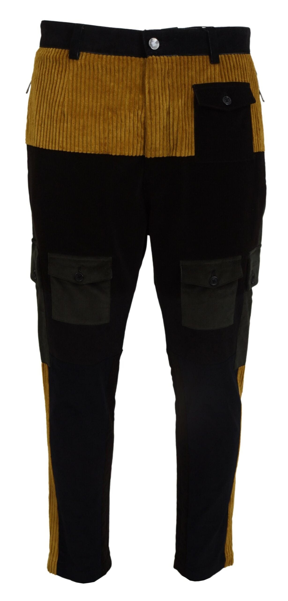 Pantalones de algodón negro y amarillo para hombre de Dolce & Gabbana-1