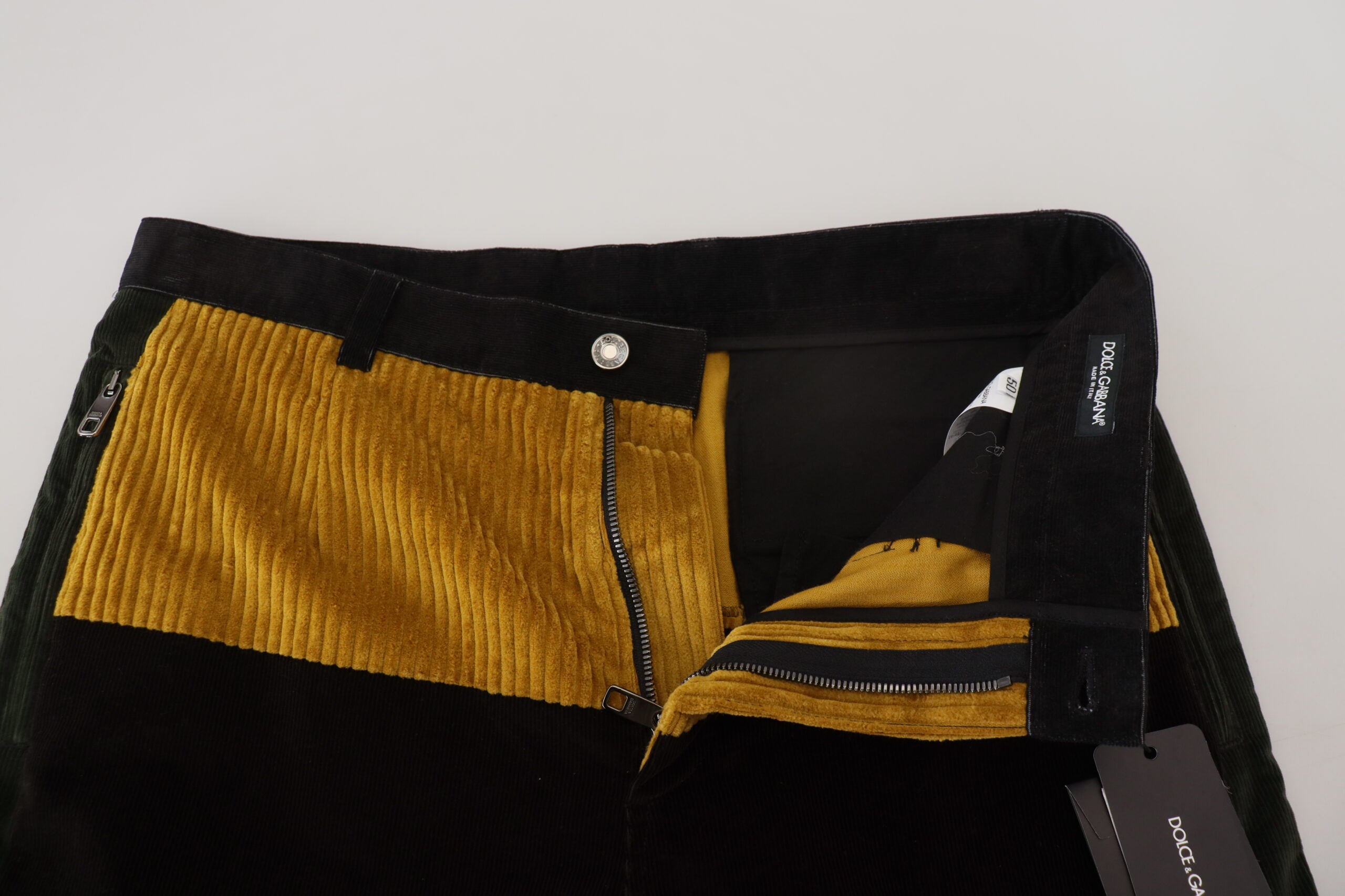 Pantalones de algodón negro y amarillo para hombre de Dolce & Gabbana-4