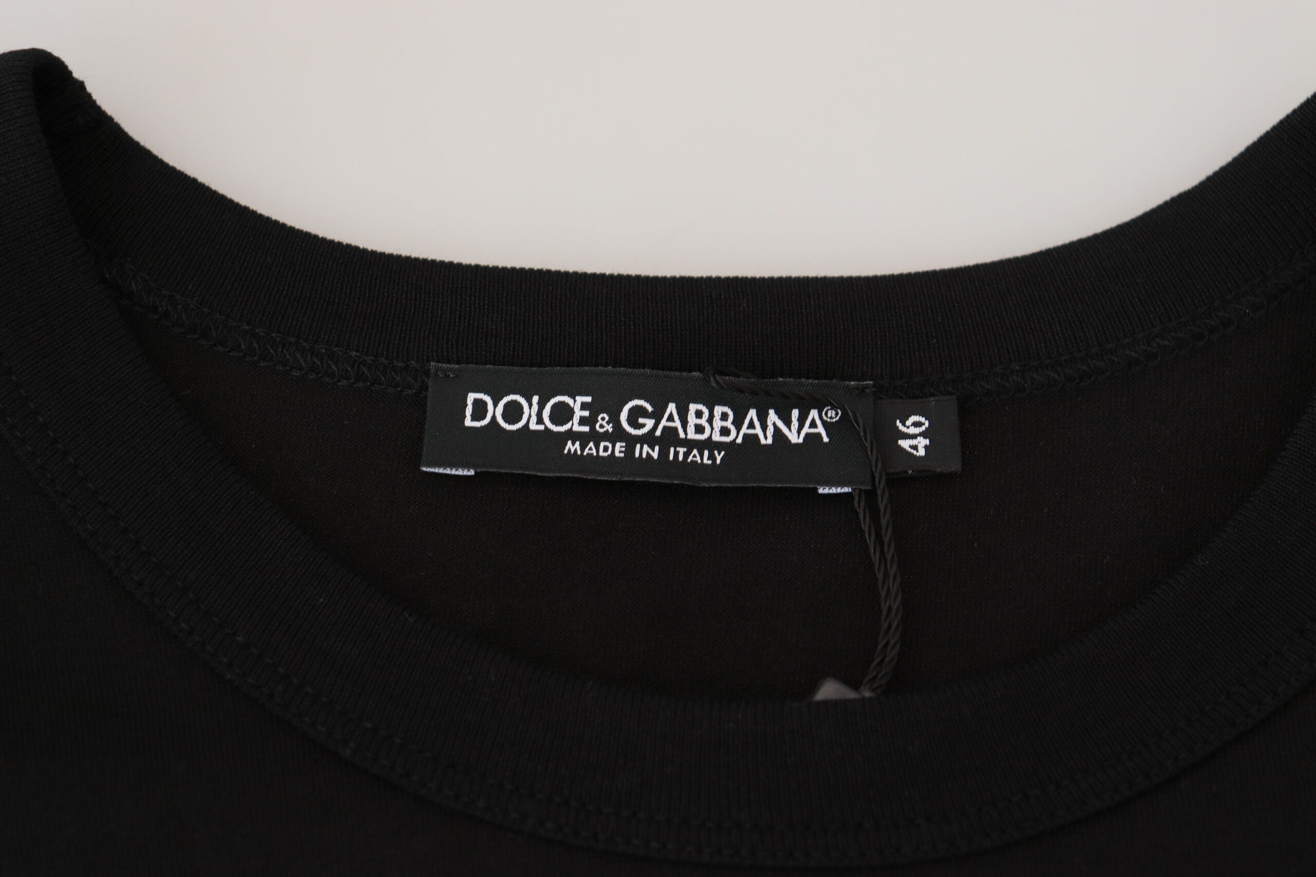 Dolce & Gabbana Schwarzes Sneak Peek Baumwoll-T-Shirt mit kurzen Ärmeln-5