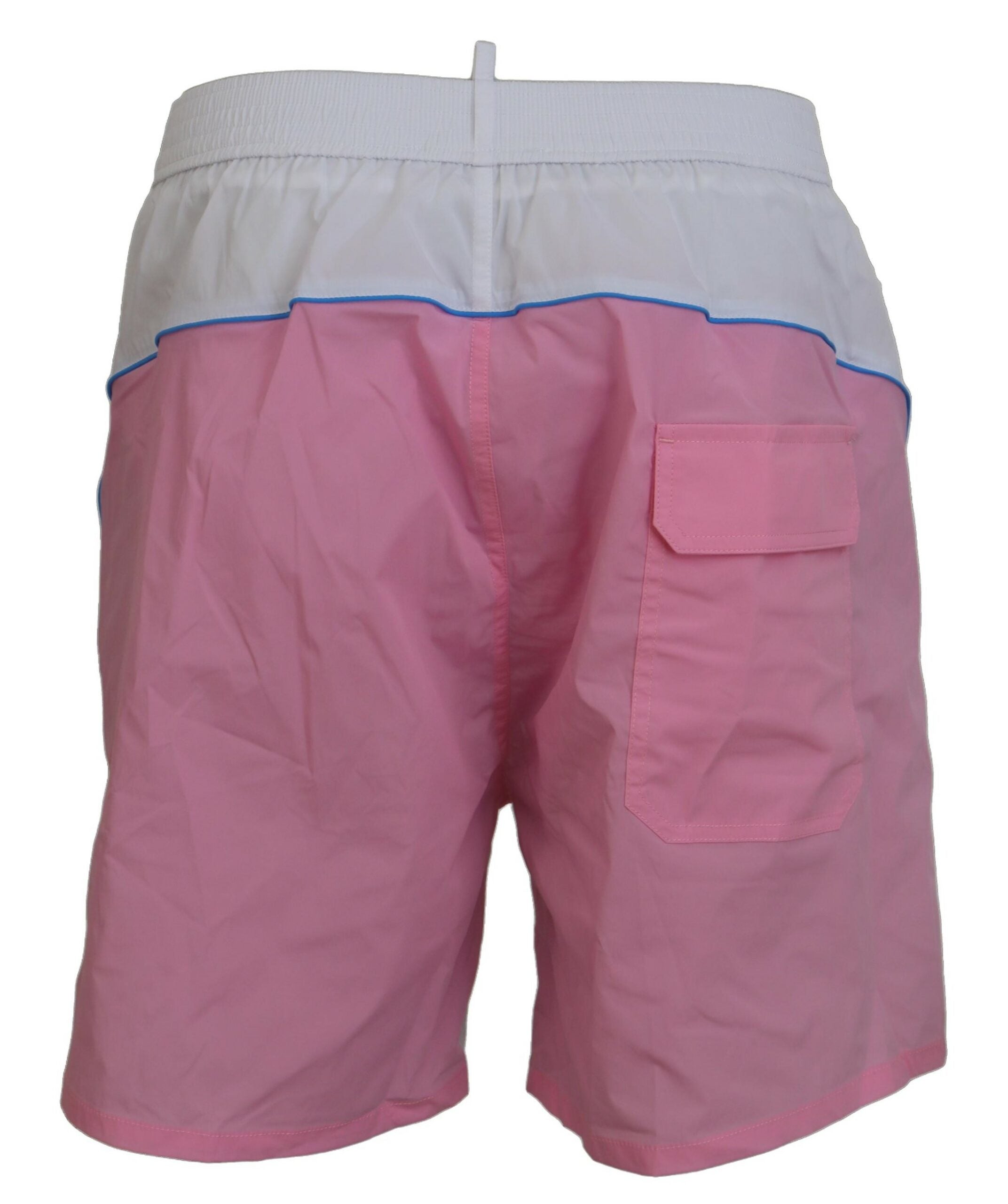 Dsquared² White Pink Logo Print Men's Beachwear Shorts Swimwear-3