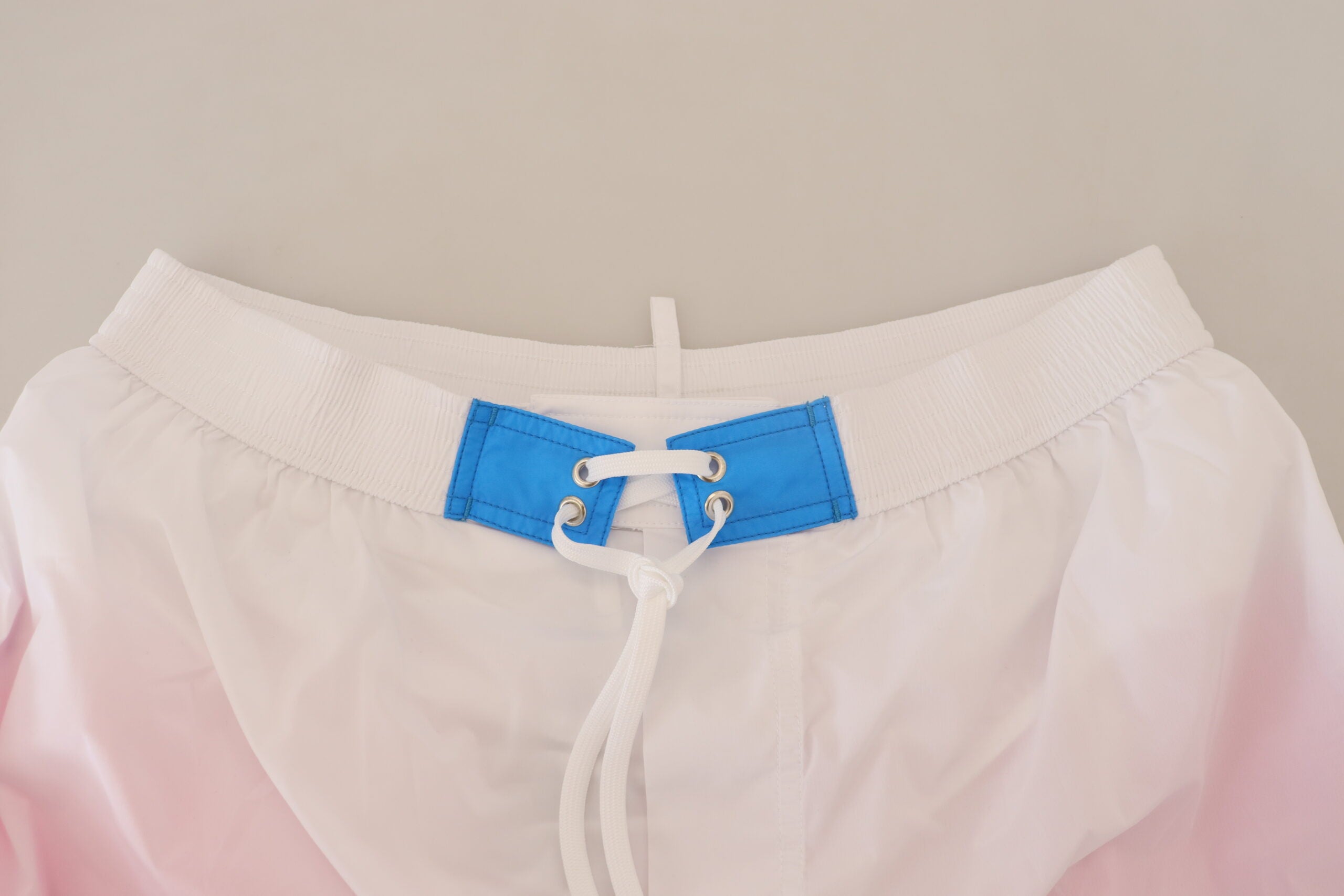 Dsquared² White Pink Logo Print Men's Beachwear Shorts Swimwear-4
