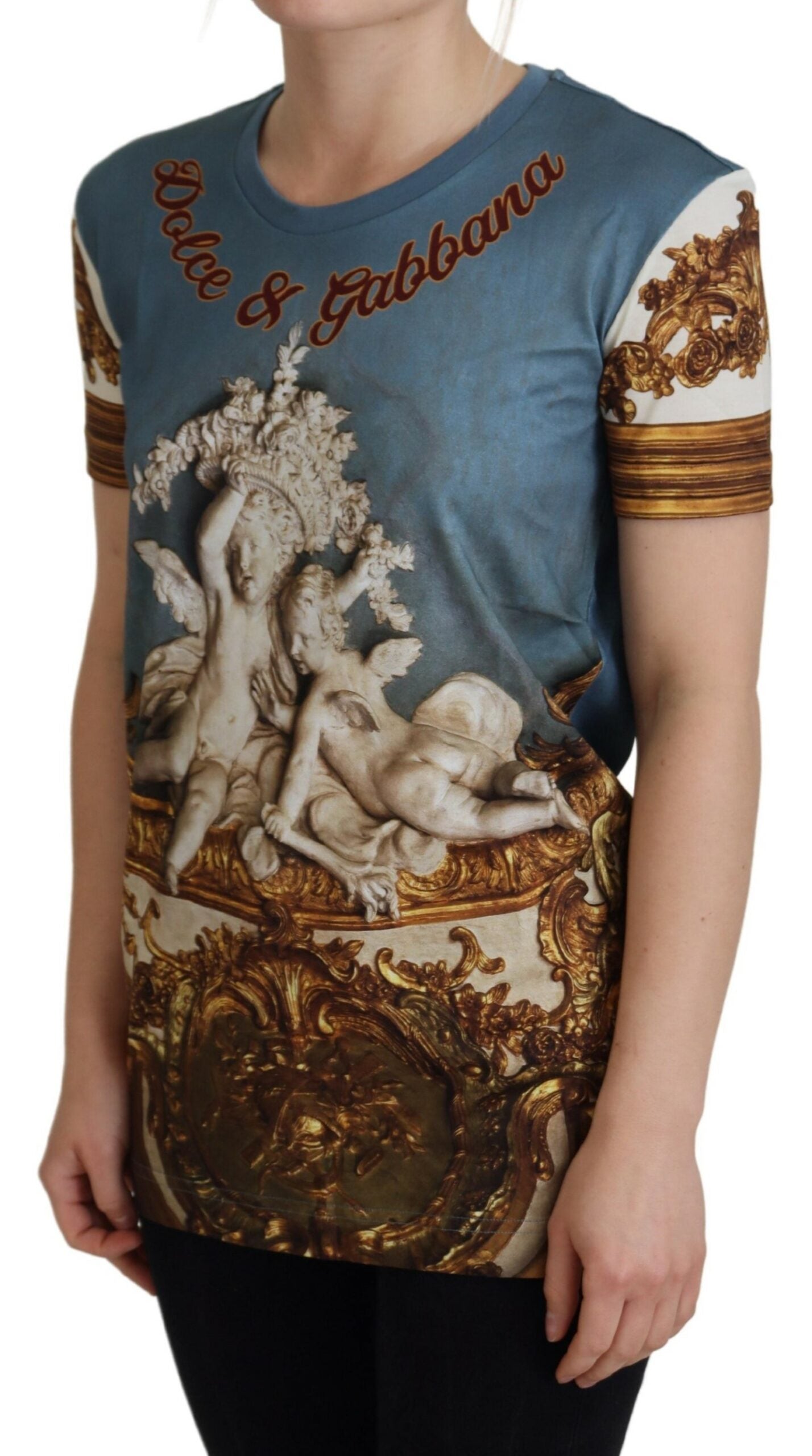 Dolce & Gabbana Multicolor DG Logo Angel Printed Shirt Top-2