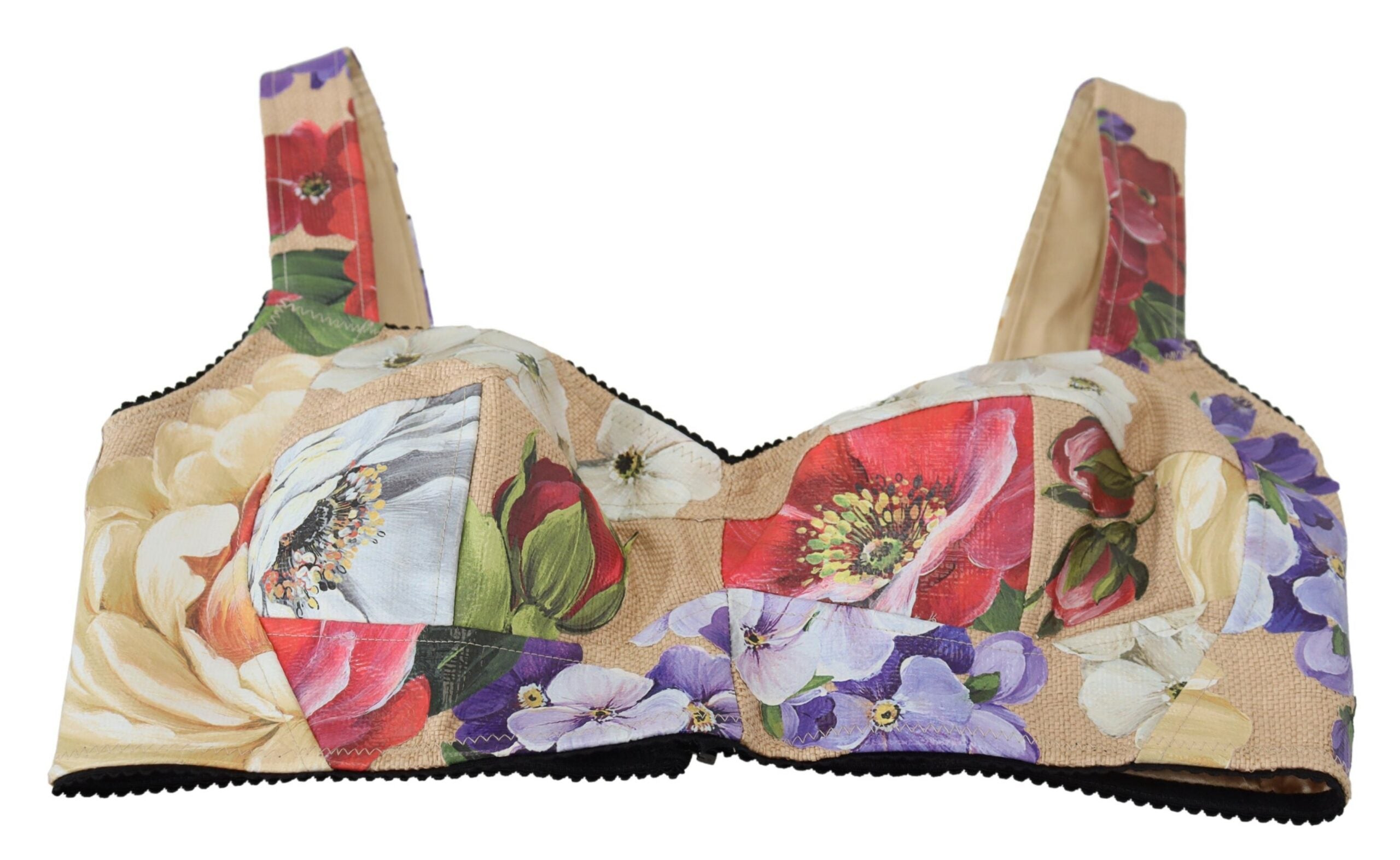 Dolce & Gabbana Multicolor Floral Cropped Bustier Korsett Top-5