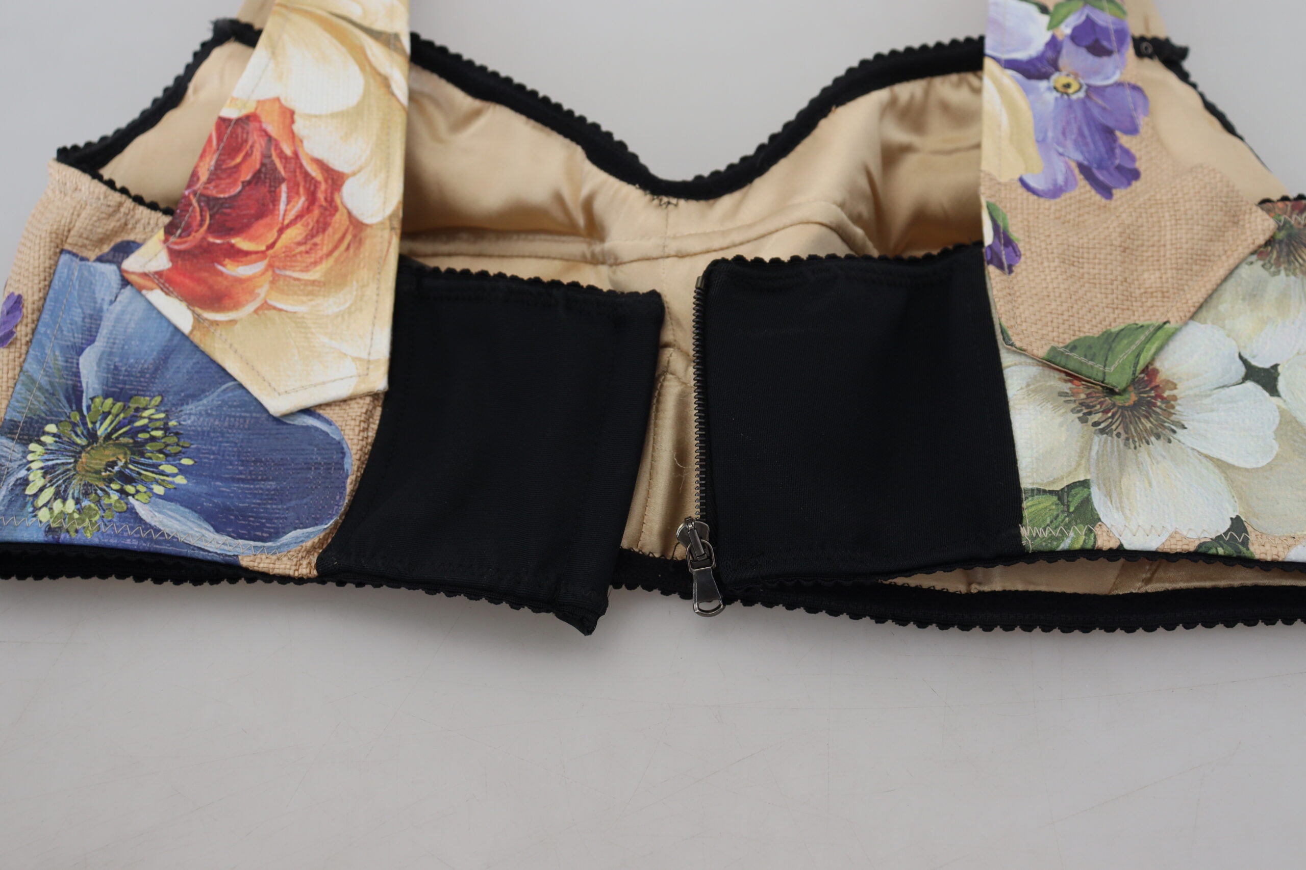 Dolce & Gabbana Multicolor Floral Cropped Bustier Korsett Top-6