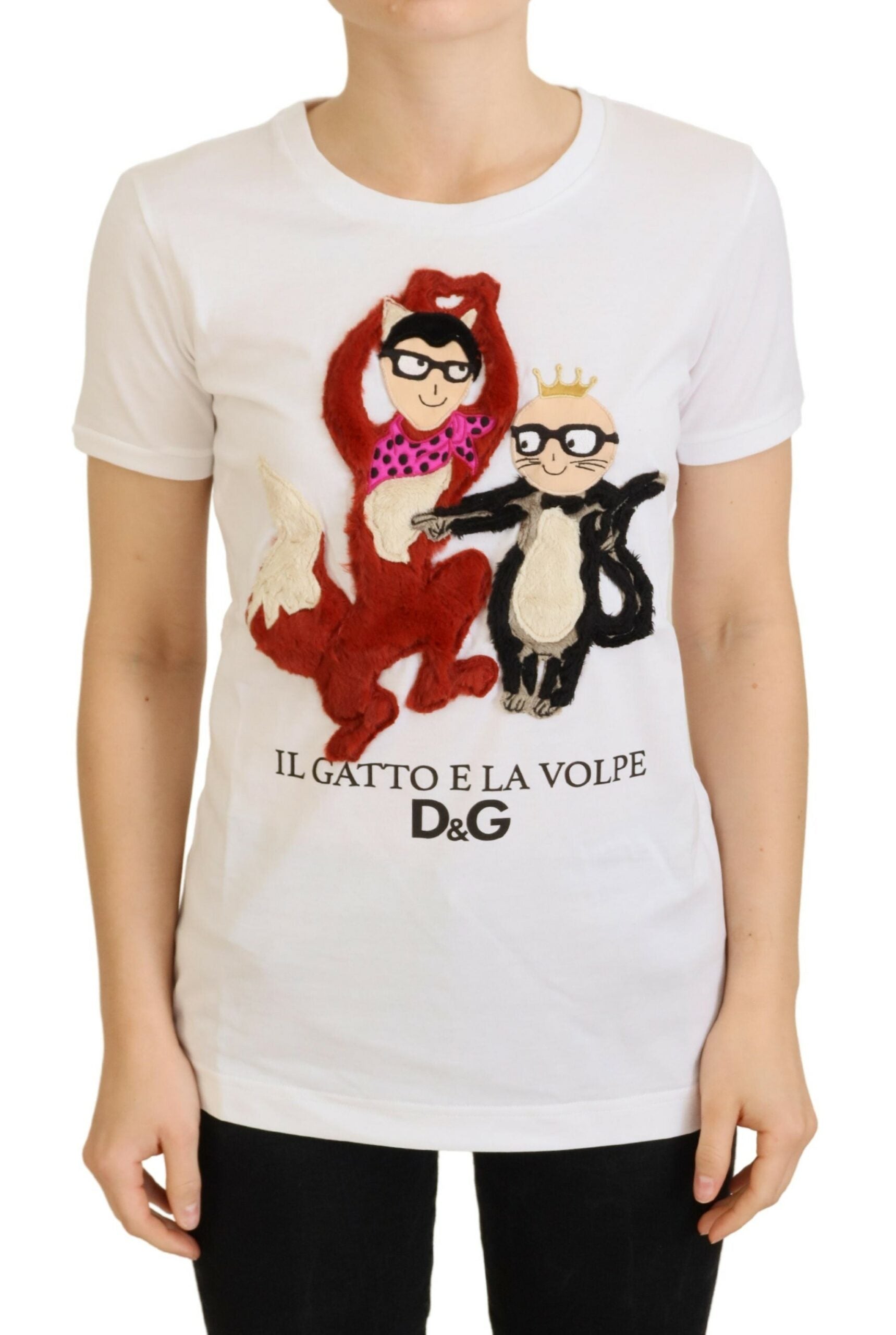 Dolce & Gabbana T-Shirt Top White Textured Short Sleeve-1