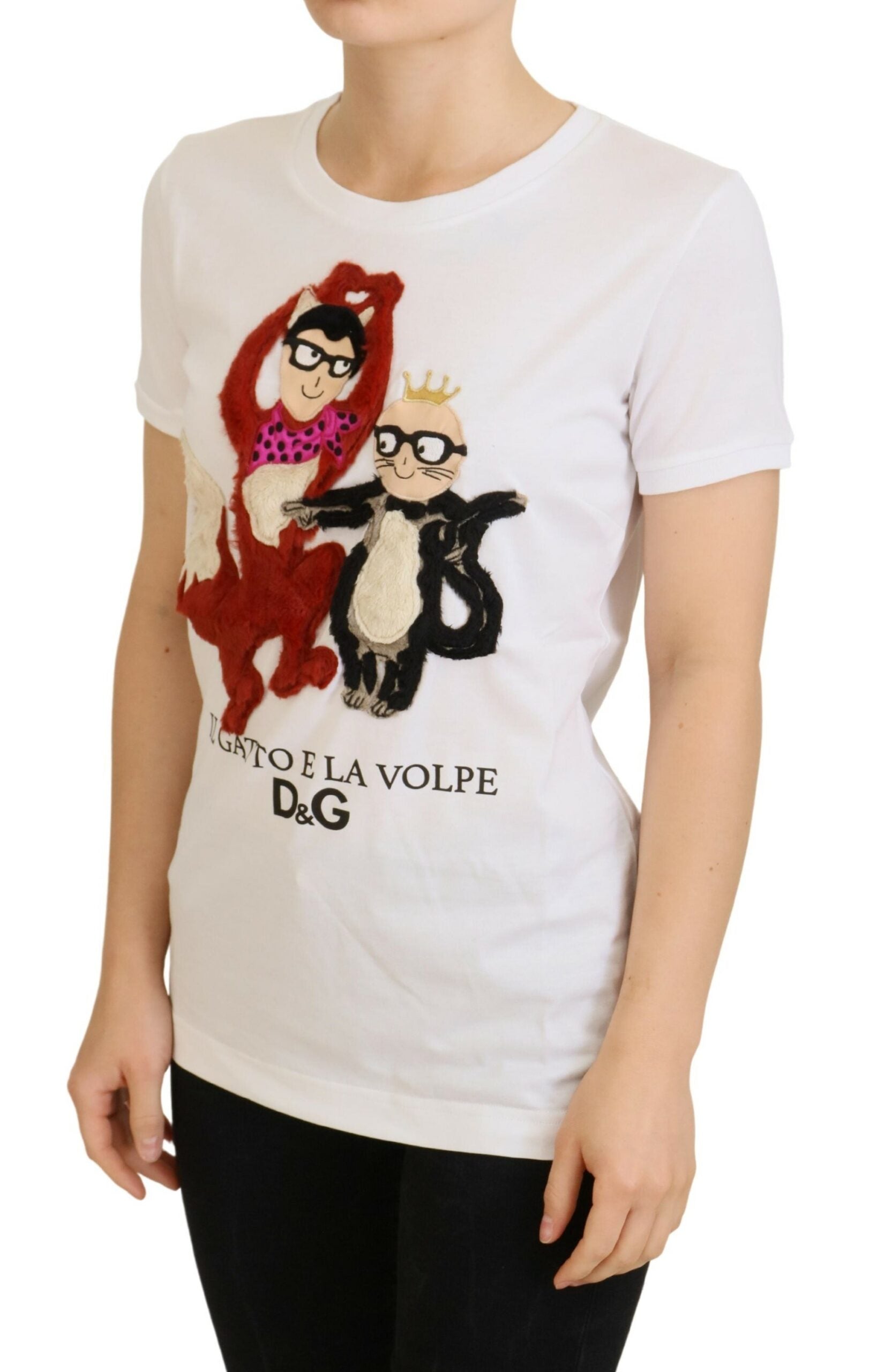 Dolce & Gabbana T-Shirt Top White Textured Short Sleeve-2