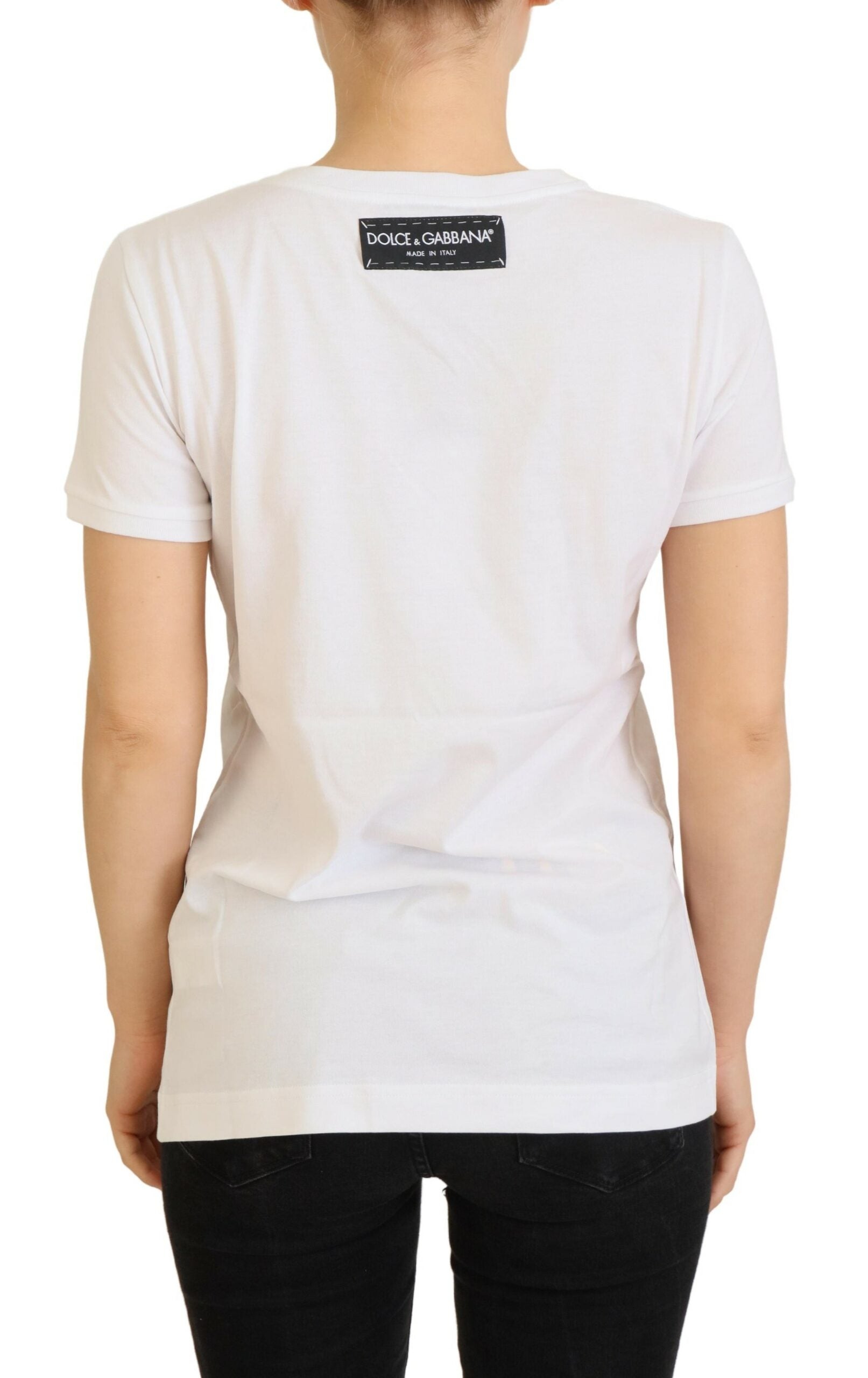 Dolce & Gabbana T-Shirt Top White Textured Short Sleeve-3