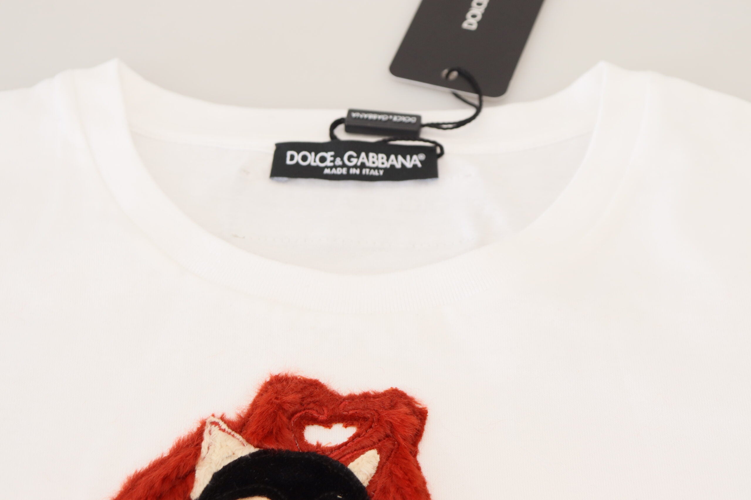 Dolce & Gabbana T-Shirt Top White Textured Short Sleeve-6