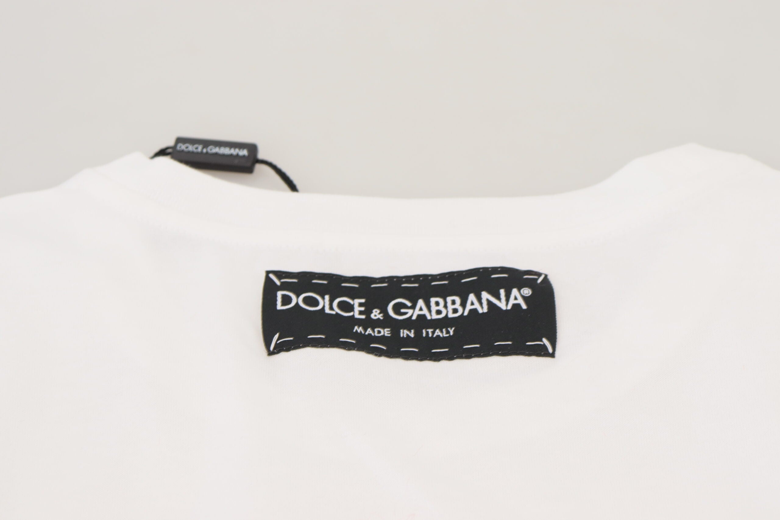 Dolce & Gabbana T-Shirt Top White Textured Short Sleeve-7