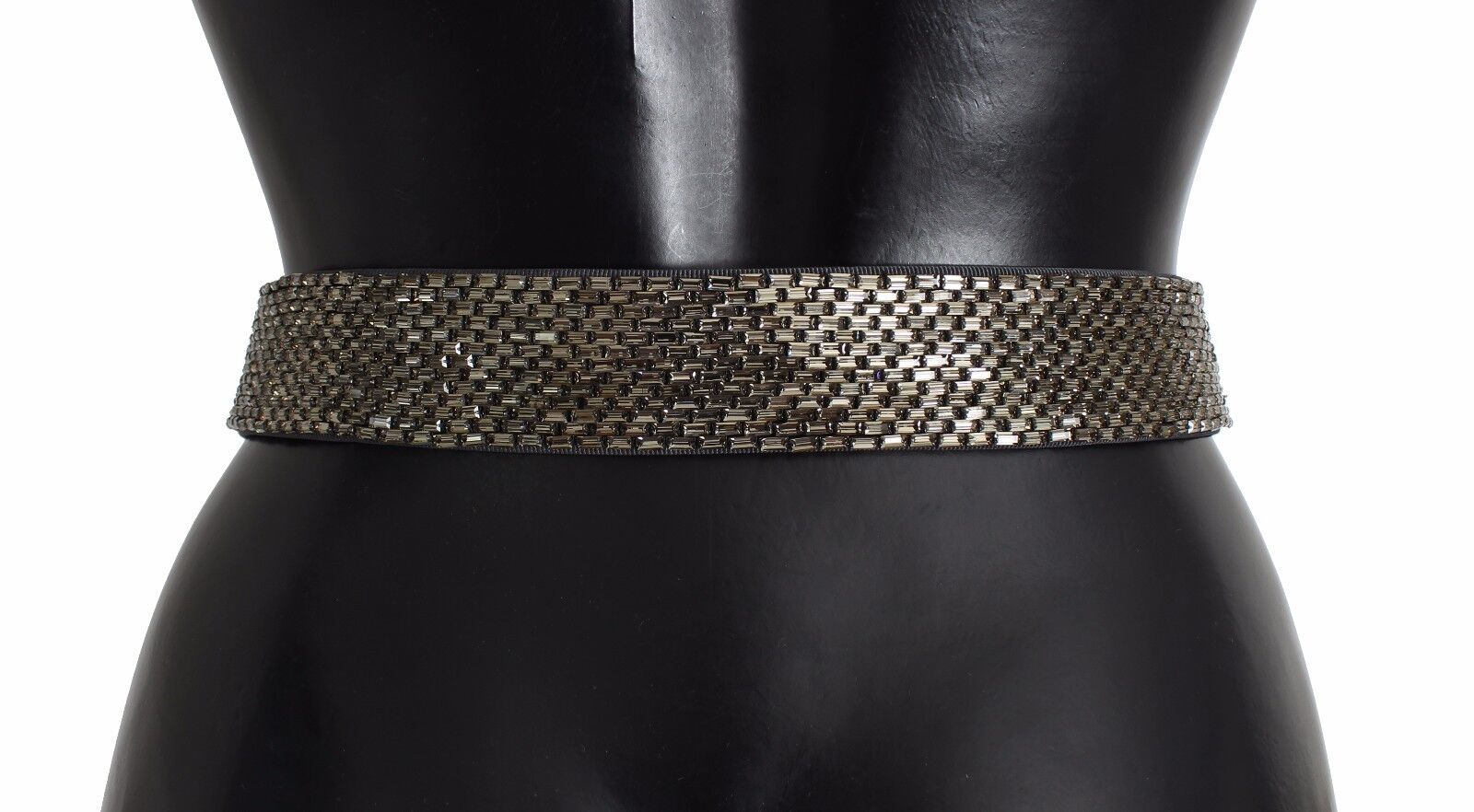 Cinturón ancho con hebilla de cristal y lentejuelas multicolor de Dolce & Gabbana-3