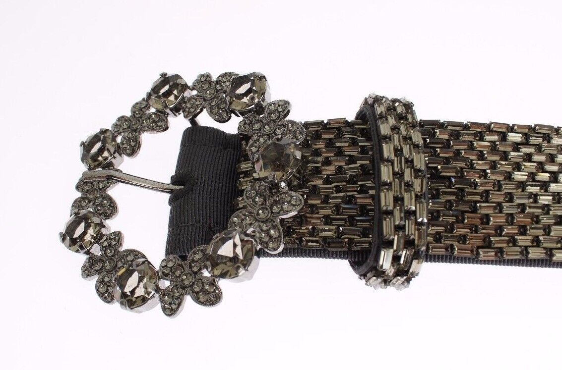 Cinturón ancho con hebilla de cristal y lentejuelas multicolor de Dolce & Gabbana-5