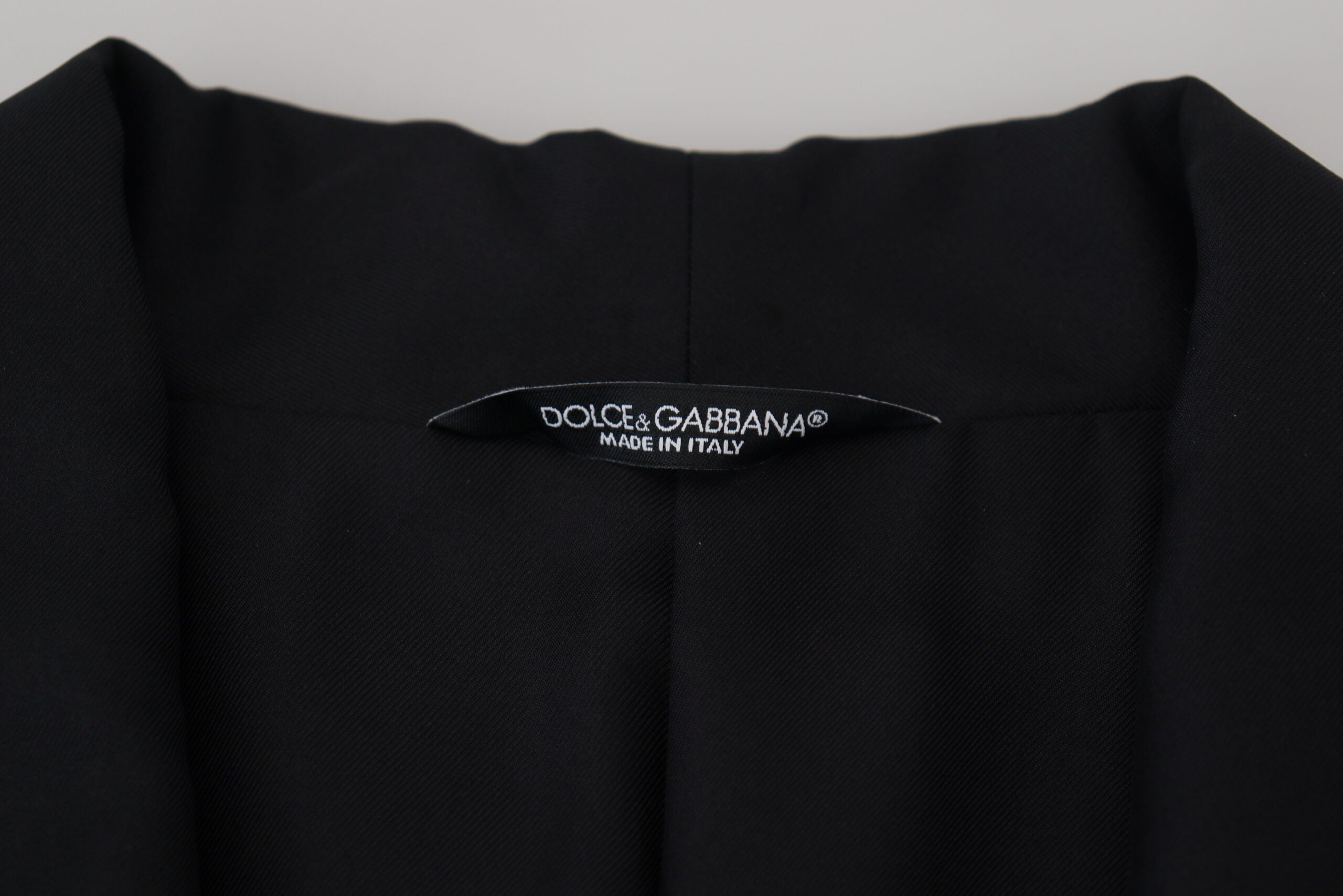 Dolce & Gabbana Black Robe Striped DG Patch Jacket Men's Blazer-8