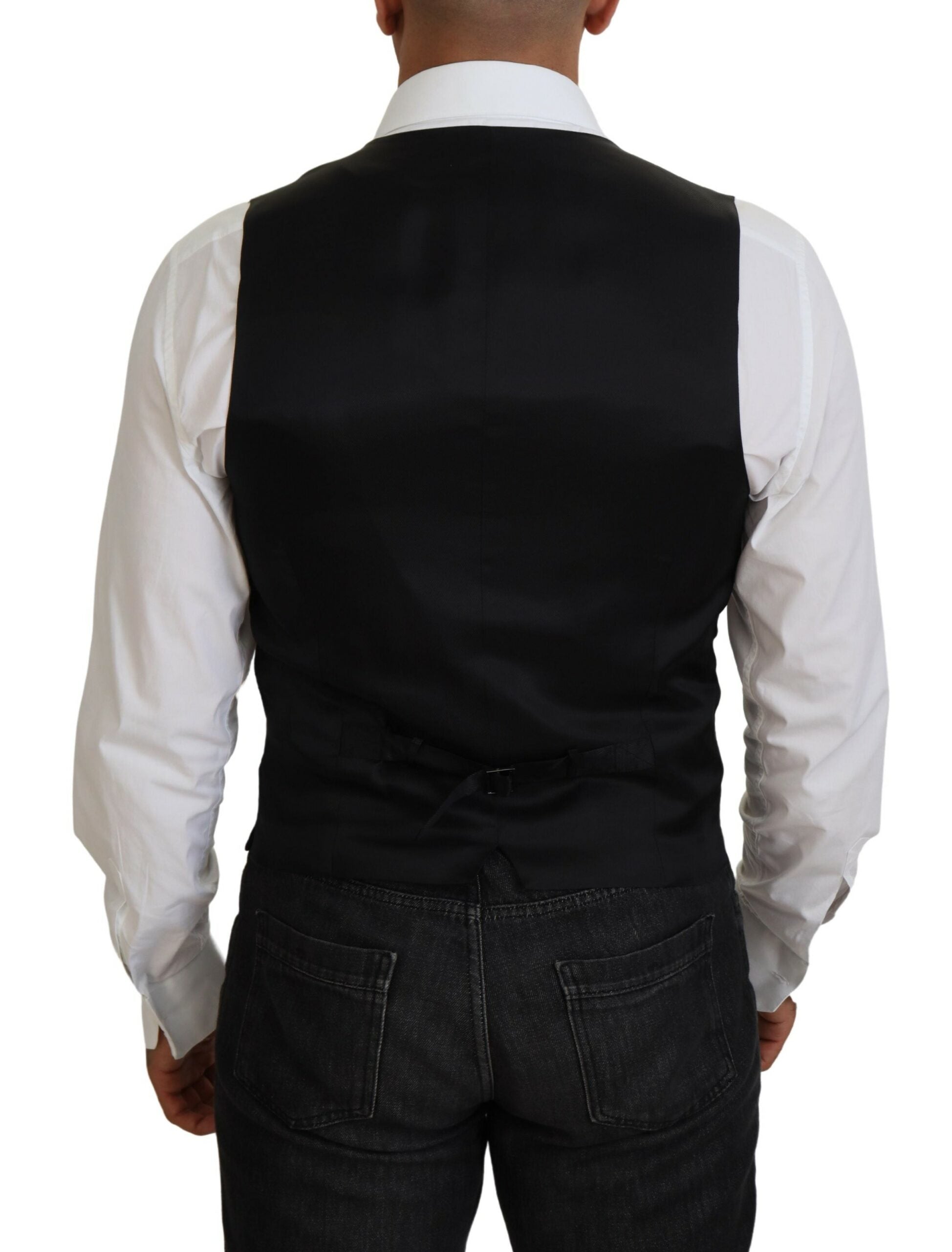 Dolce & Gabbana Schwarze Schurwollweste Formelle Weste-3