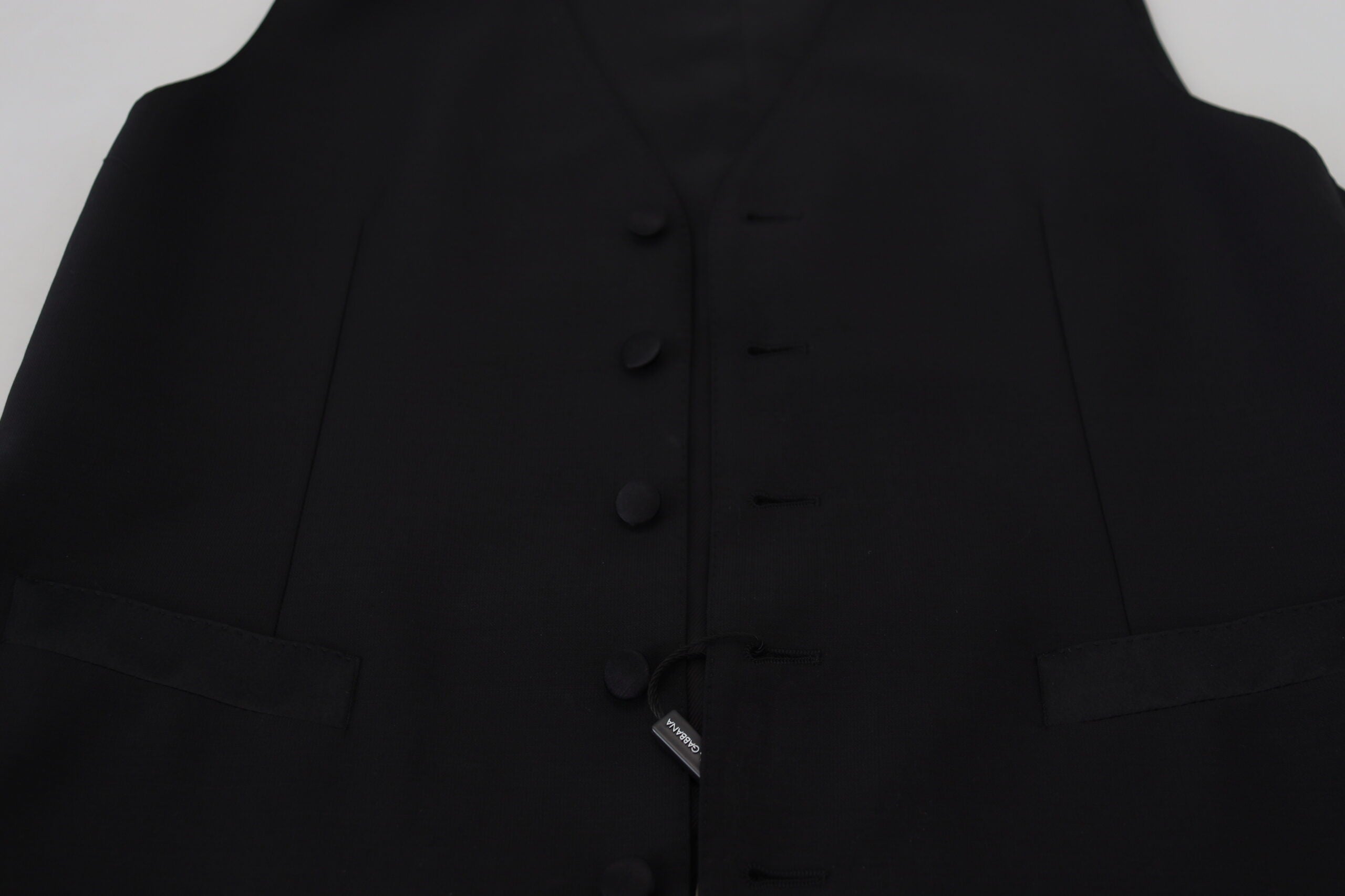Dolce & Gabbana Schwarze Schurwollweste Formelle Weste-6