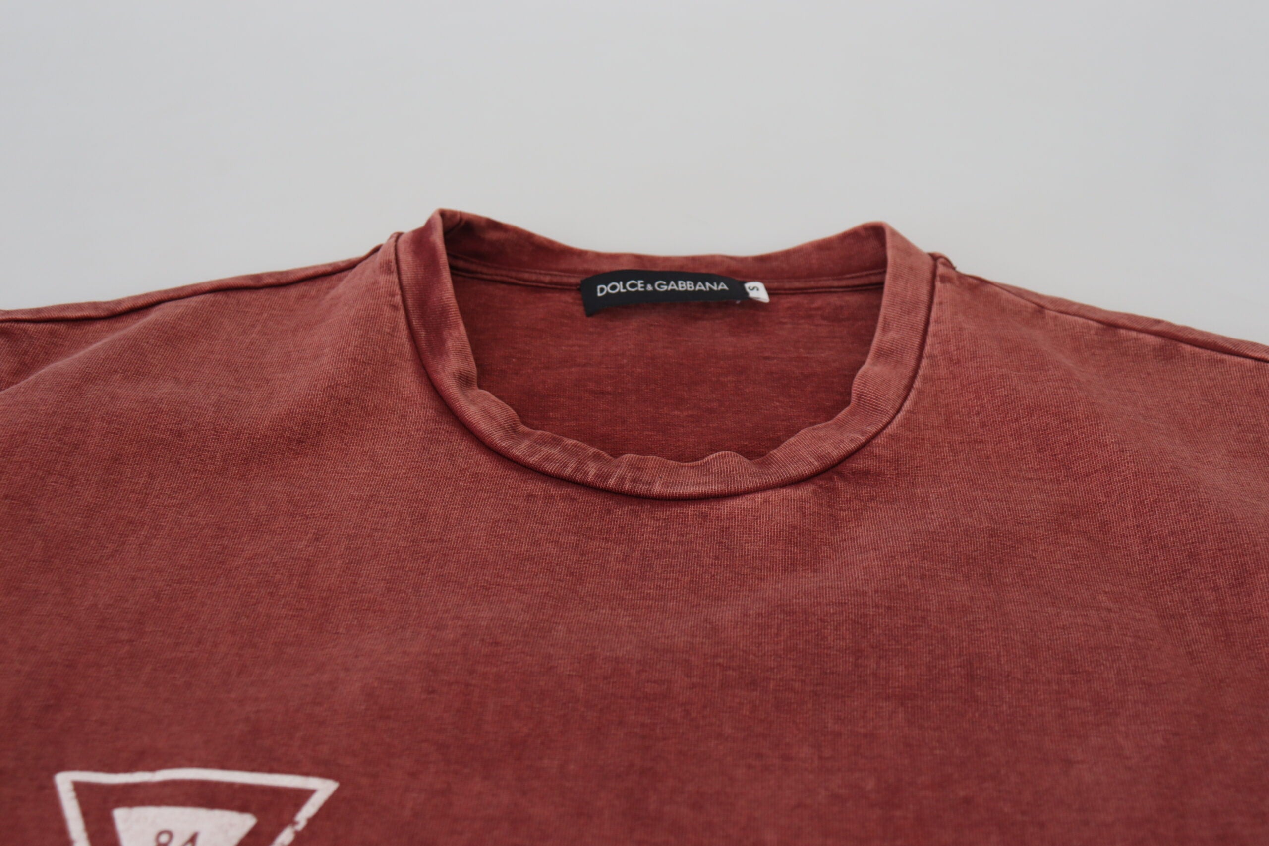 Dolce & Gabbana Maroon Print Crew Neck Short Sleeve T-Shirt-6