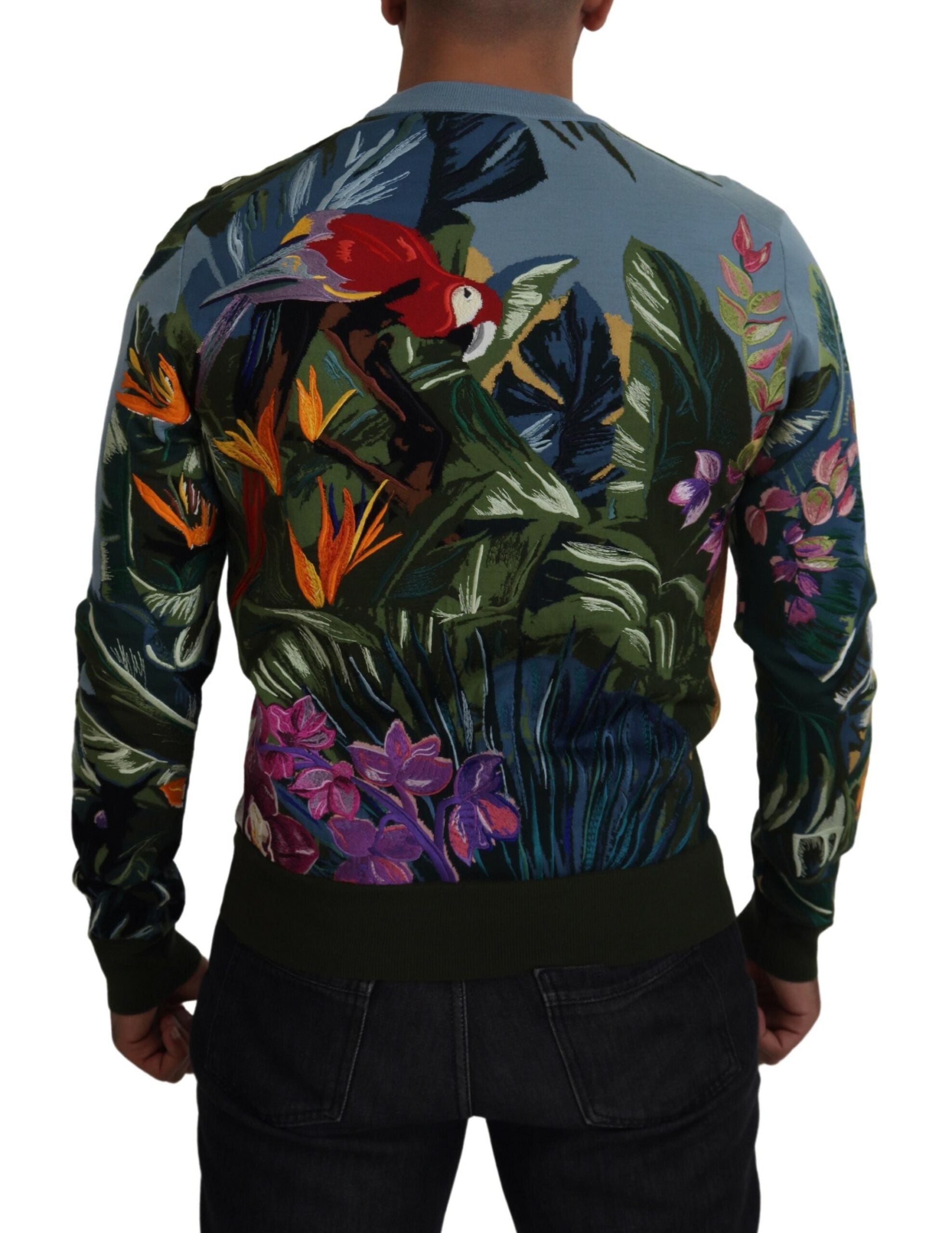Dolce & Gabbana Multicolor Jungle Wool Sweater Logo Sweater-3