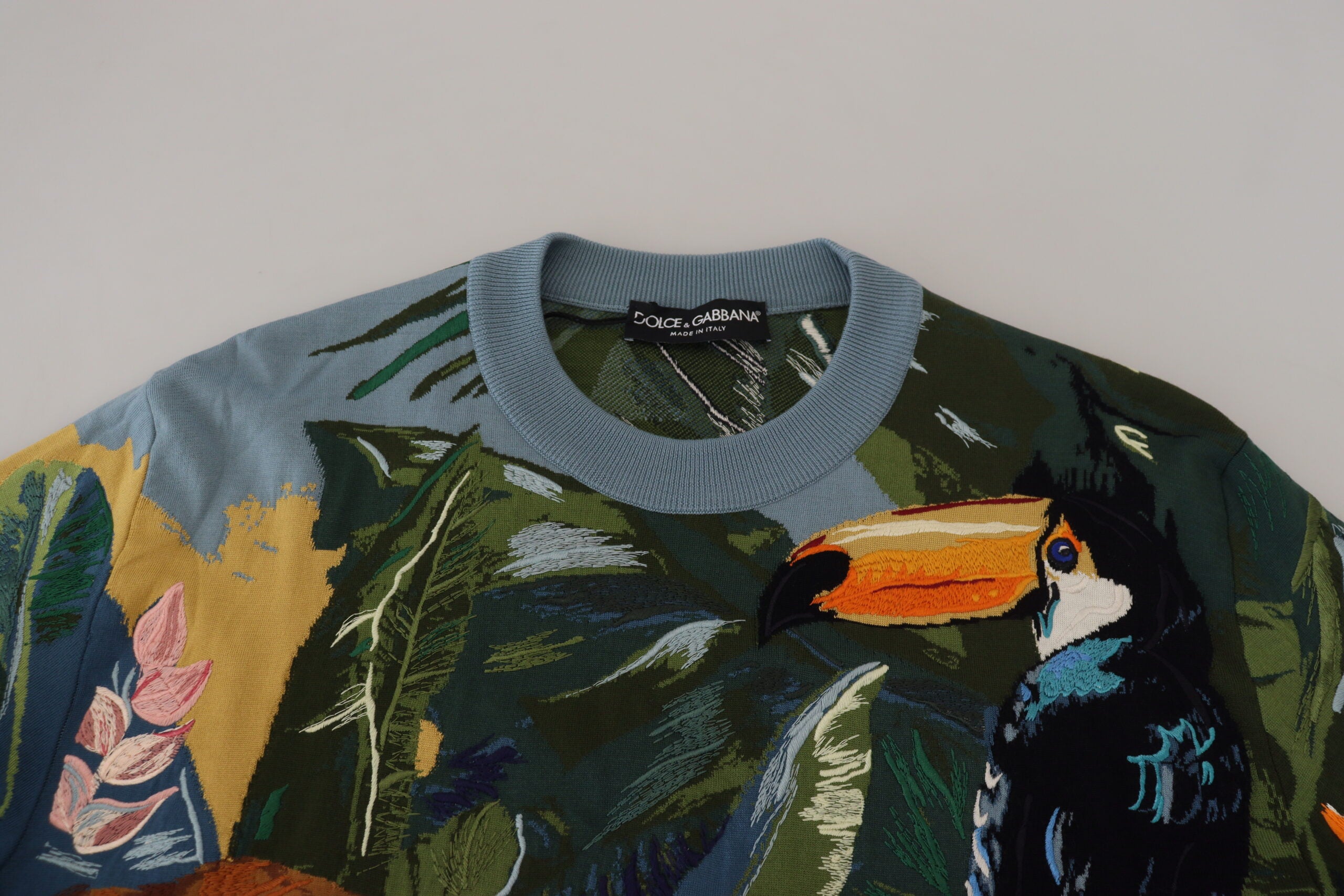 Dolce & Gabbana Multicolor Jungle Wool Sweater Logo Sweater-6