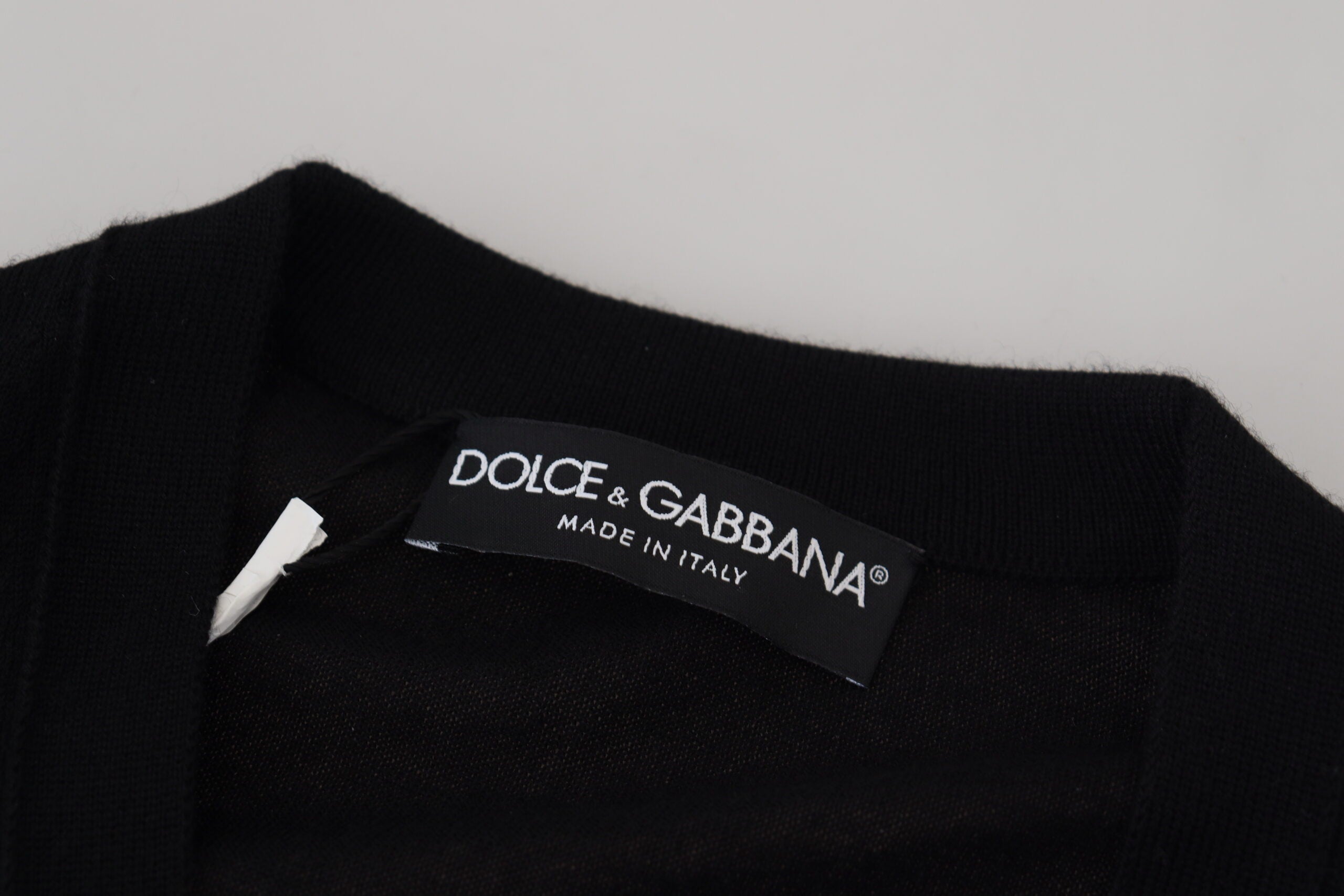 Dolce & Gabbana Black Cashmere Knit Sweater with Button Placket-7