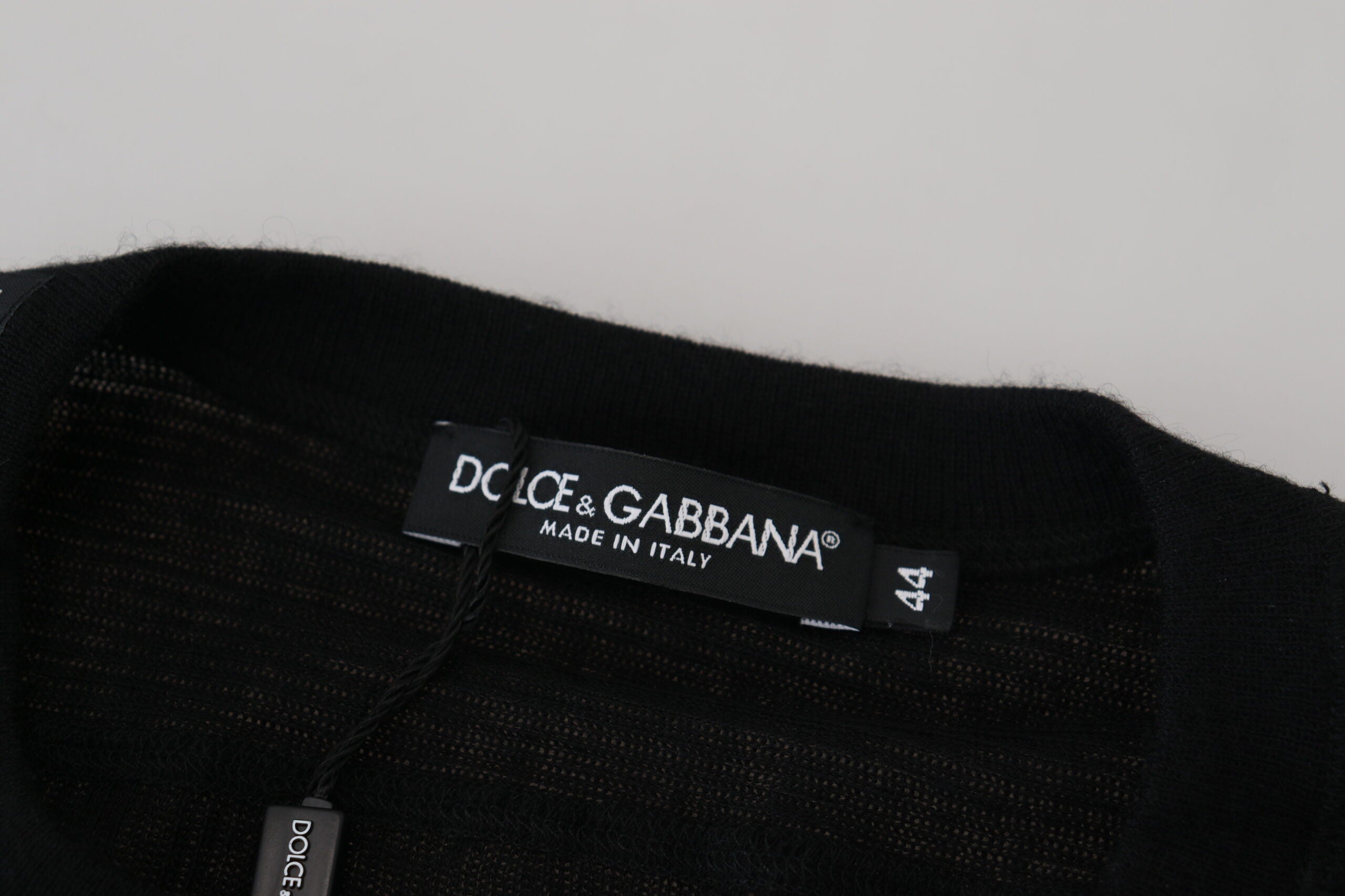 Dolce & Gabbana Schwarzer Kaschmir-Knopf-Pullover-7