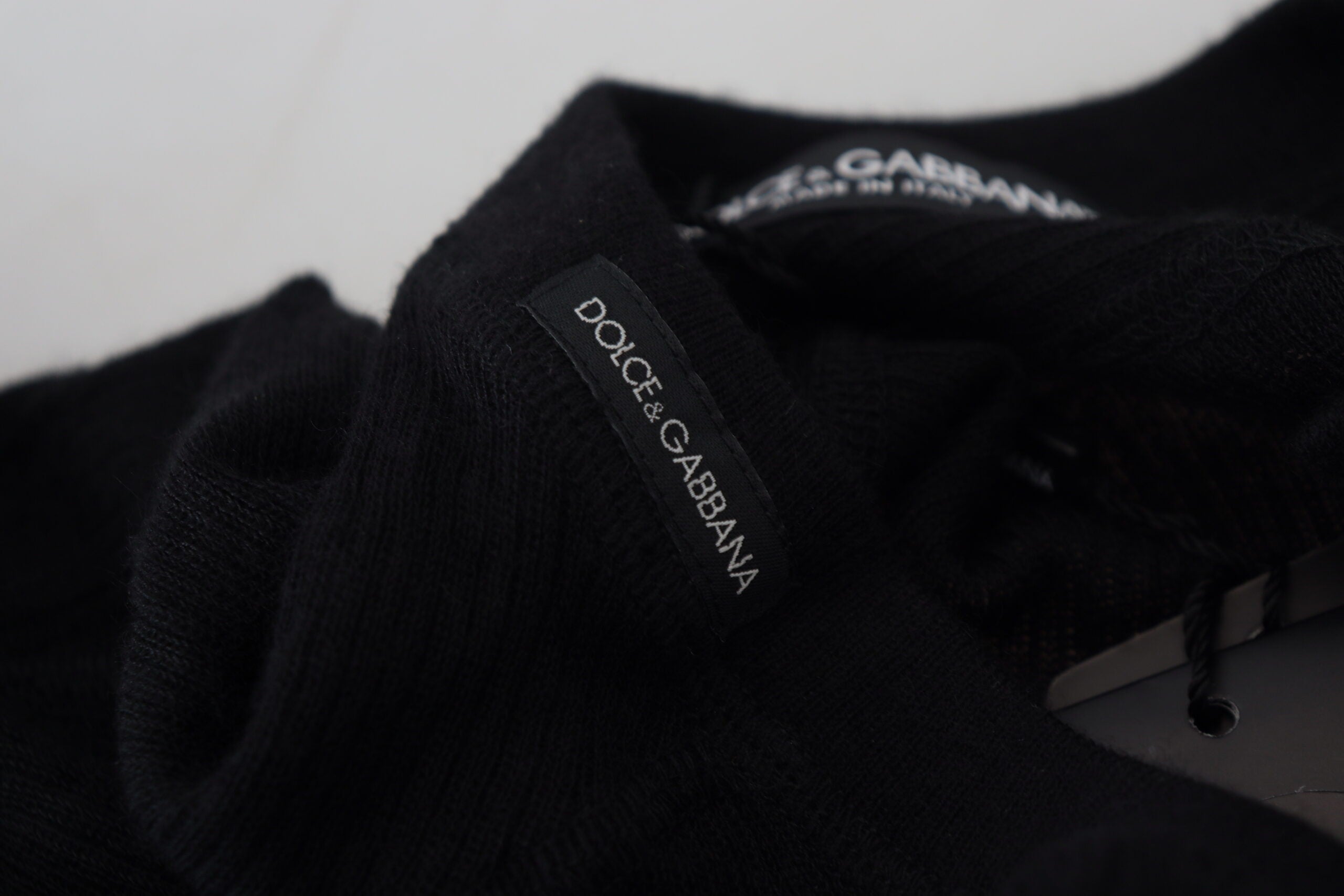 Dolce & Gabbana Schwarzer Kaschmir-Knopf-Pullover-8