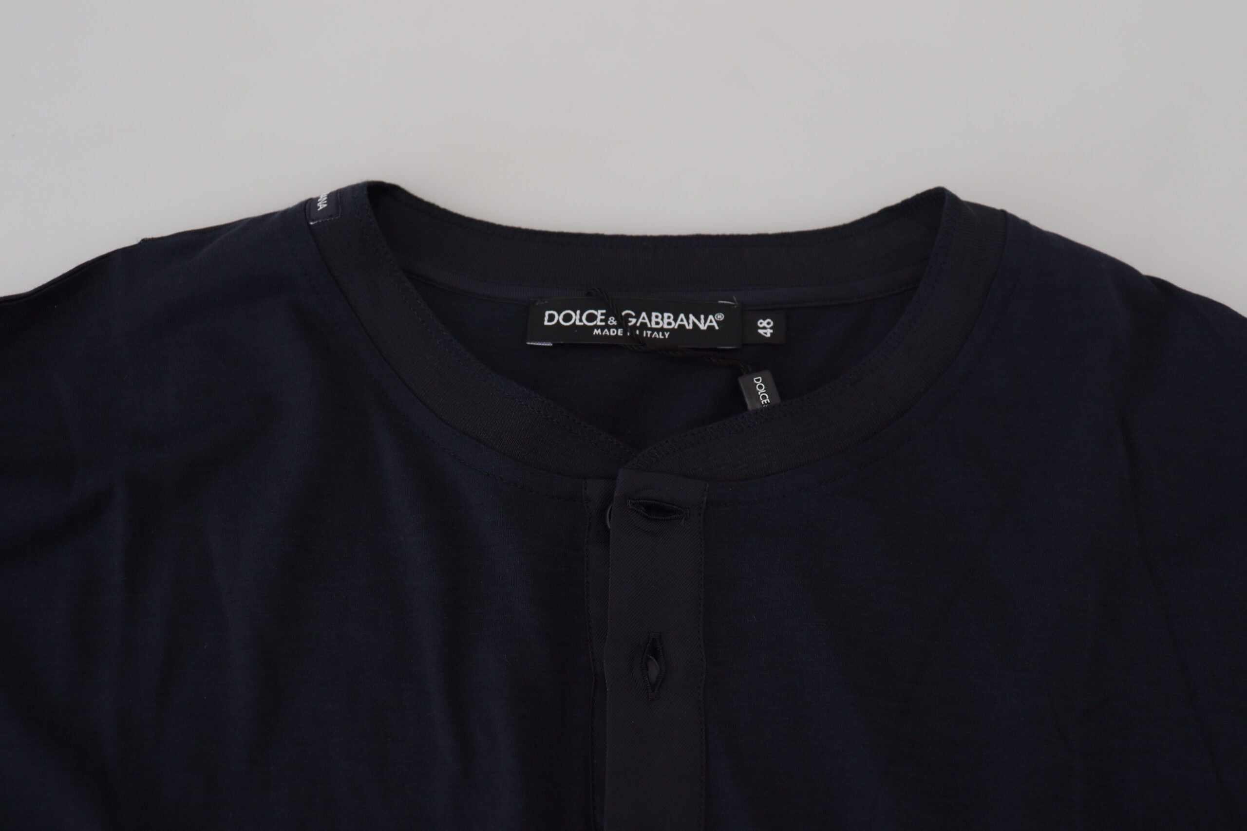 Dolce & Gabbana Blauer Baumwoll-Pullover mit Rundhalsausschnitt-6