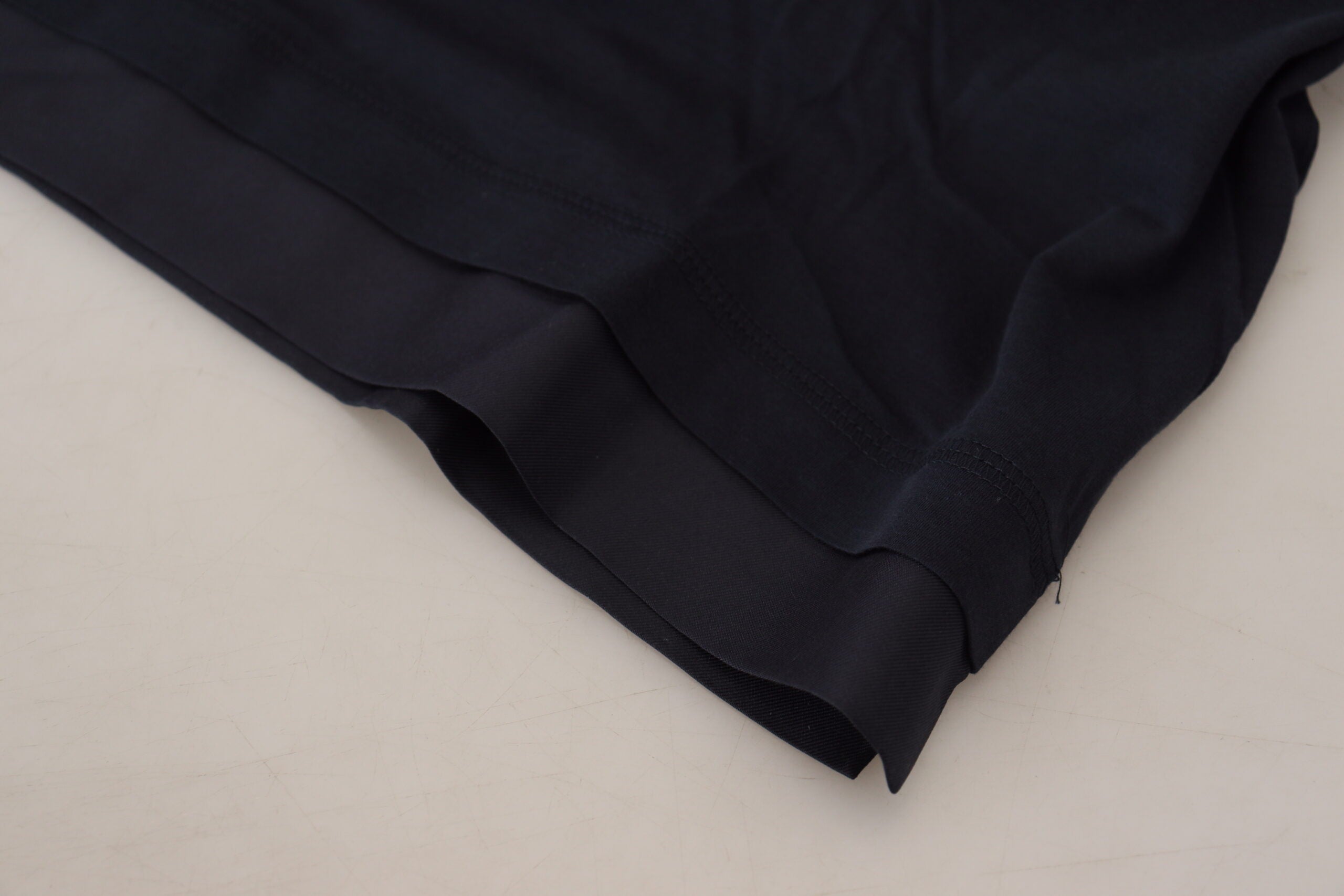 Dolce & Gabbana Blauer Baumwoll-Pullover mit Rundhalsausschnitt-8