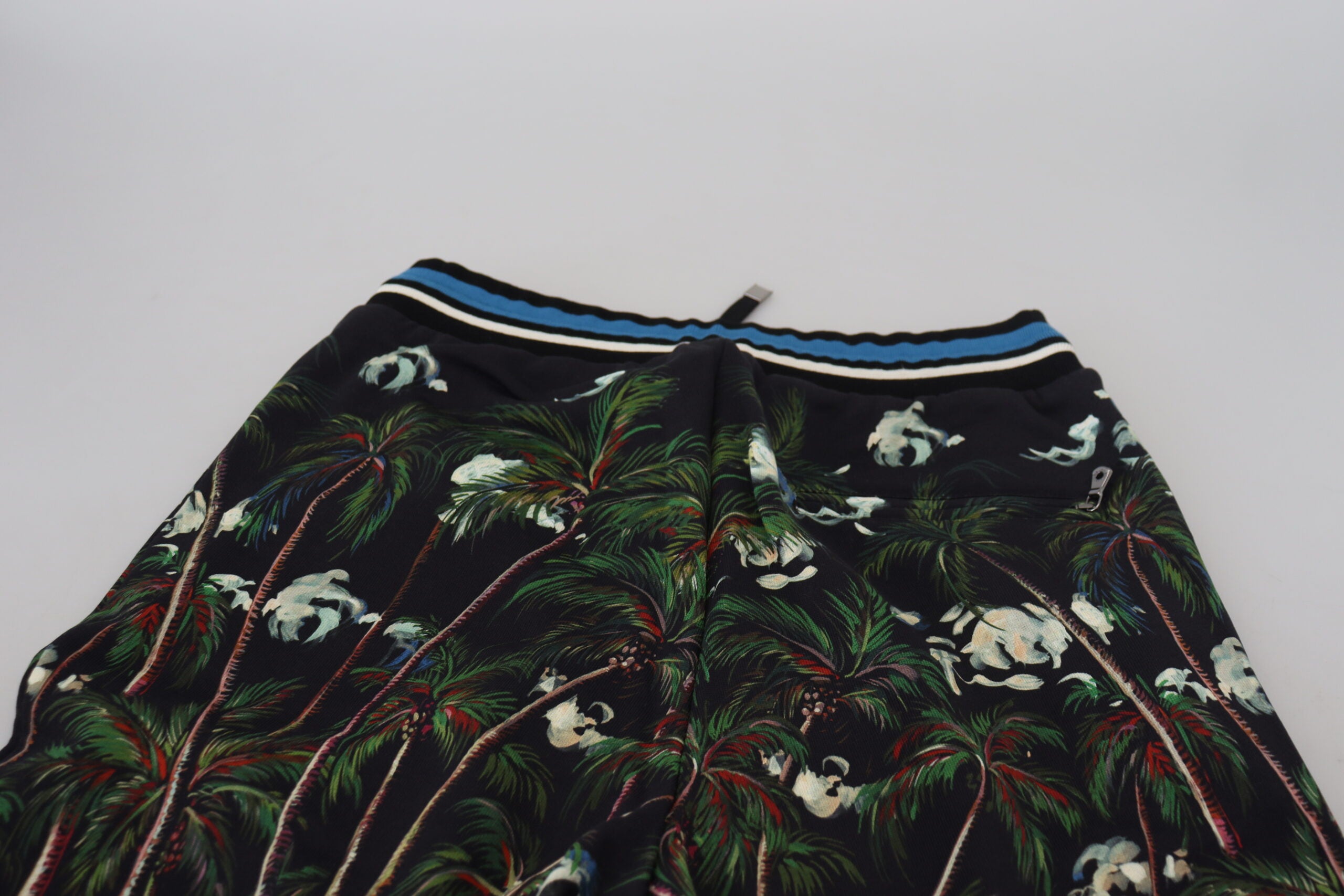 Dolce & Gabbana Schwarze Baumwoll-Shorts mit Vulkandruck-7