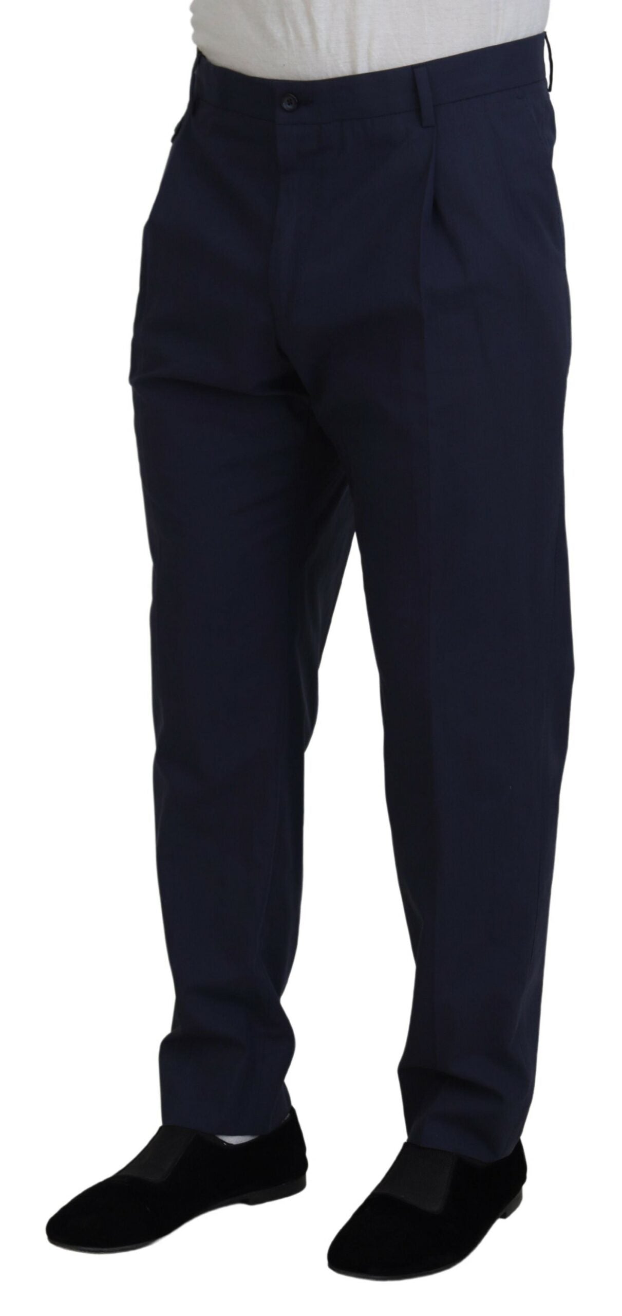 Pantalones chinos formales azul oscuro de algodón de Dolce & Gabbana-2
